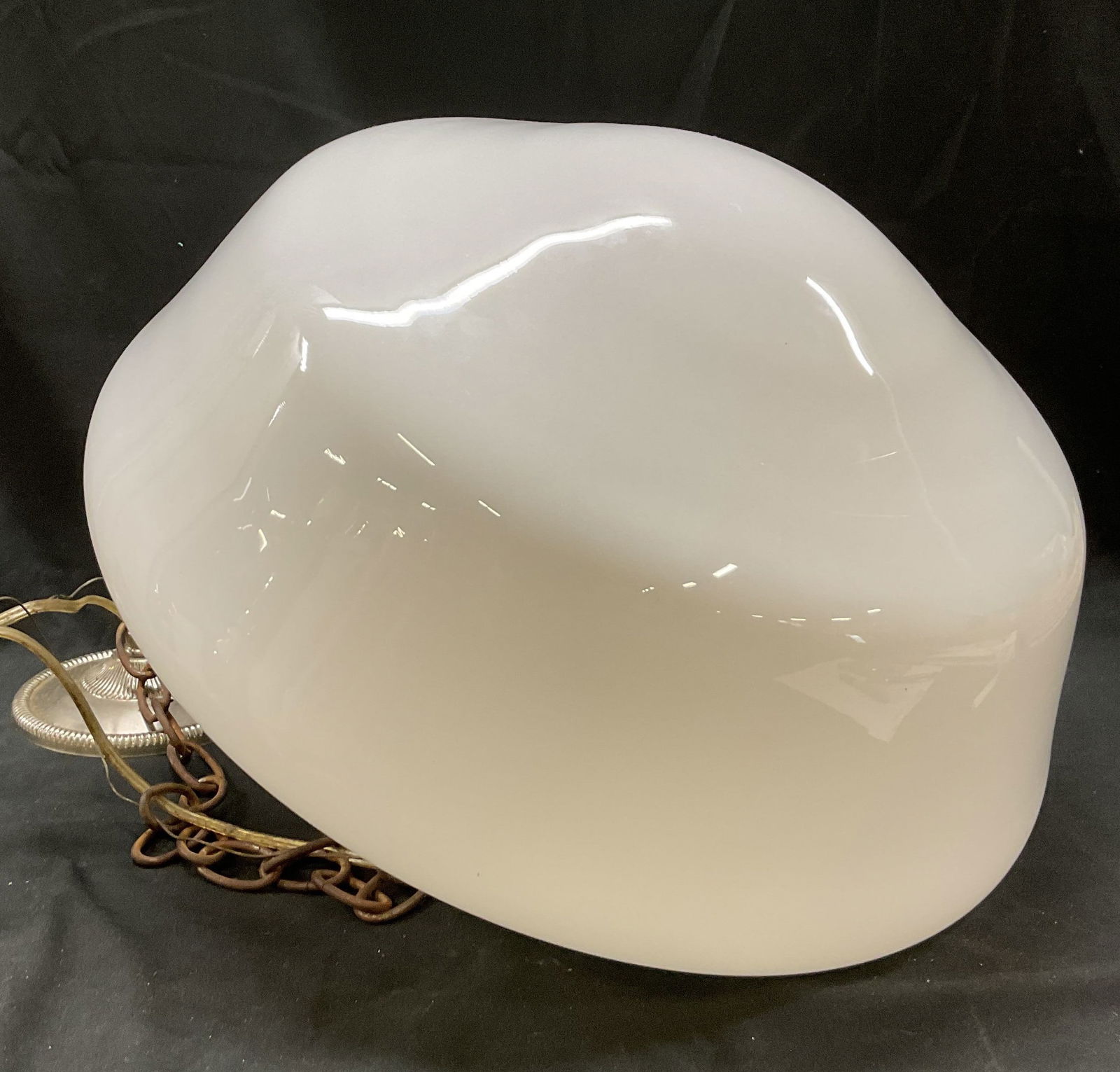 Vtg Schoolhouse Milk Glass Ceiling Lamp Diffuser (1 of 8)