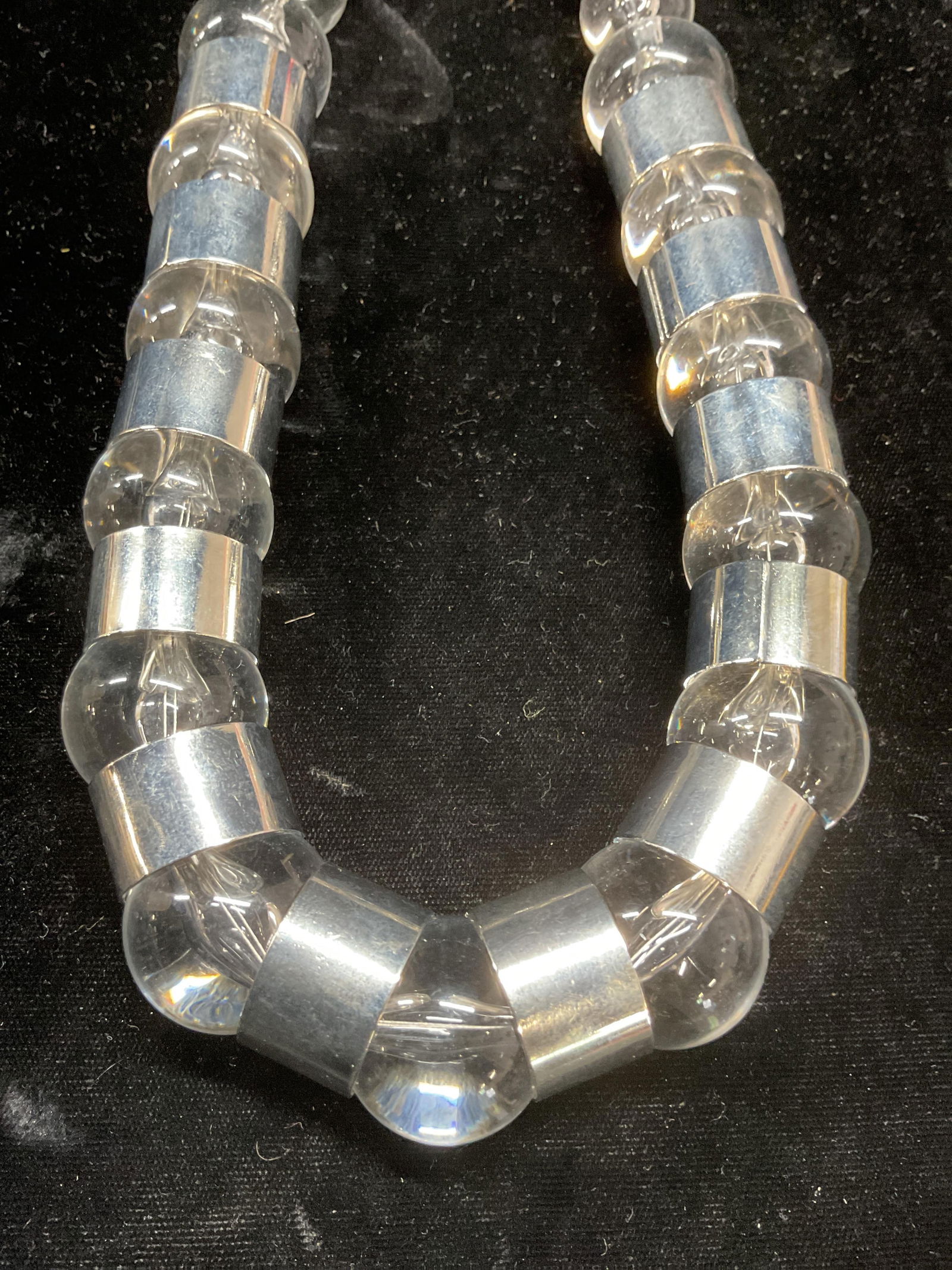 Ali Kahn Silver Tone Lucite Chunky Necklace (1 of 6)