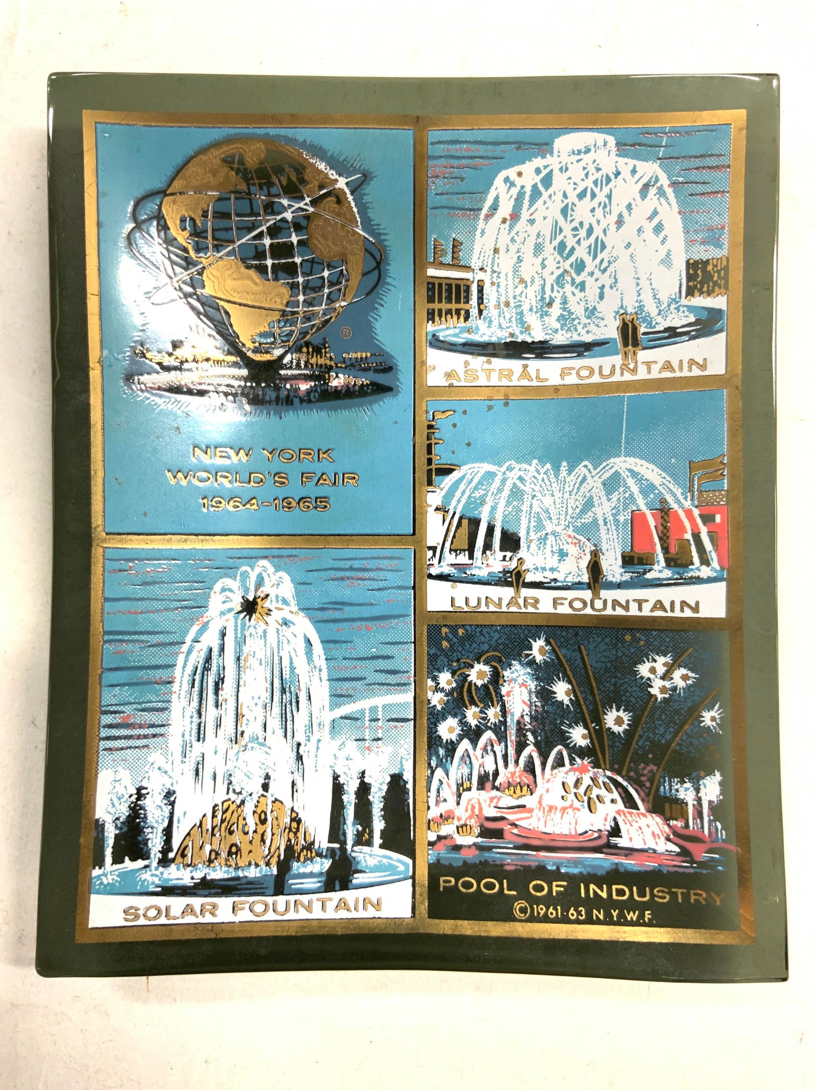 Vtg HOUZE ART NY Worlds Fair Souv Ashtray 1964-65 (1 of 8)