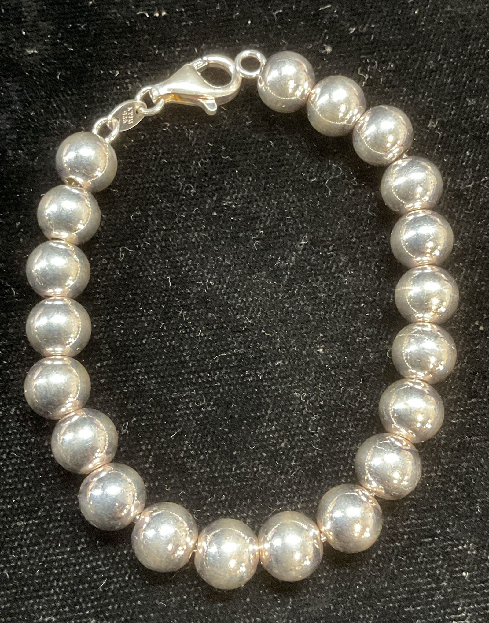 Signed Sterling Silver Beaded Bracelet, Italy (1 of 6)