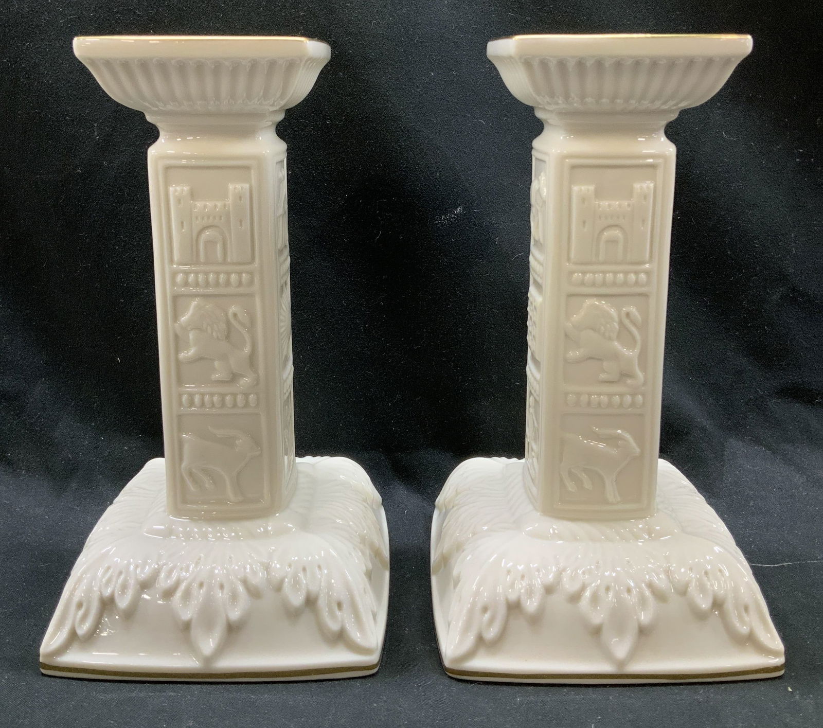 Set 2 LENOX Judaic Sabbath Porc Candlesticks USA (1 of 8)