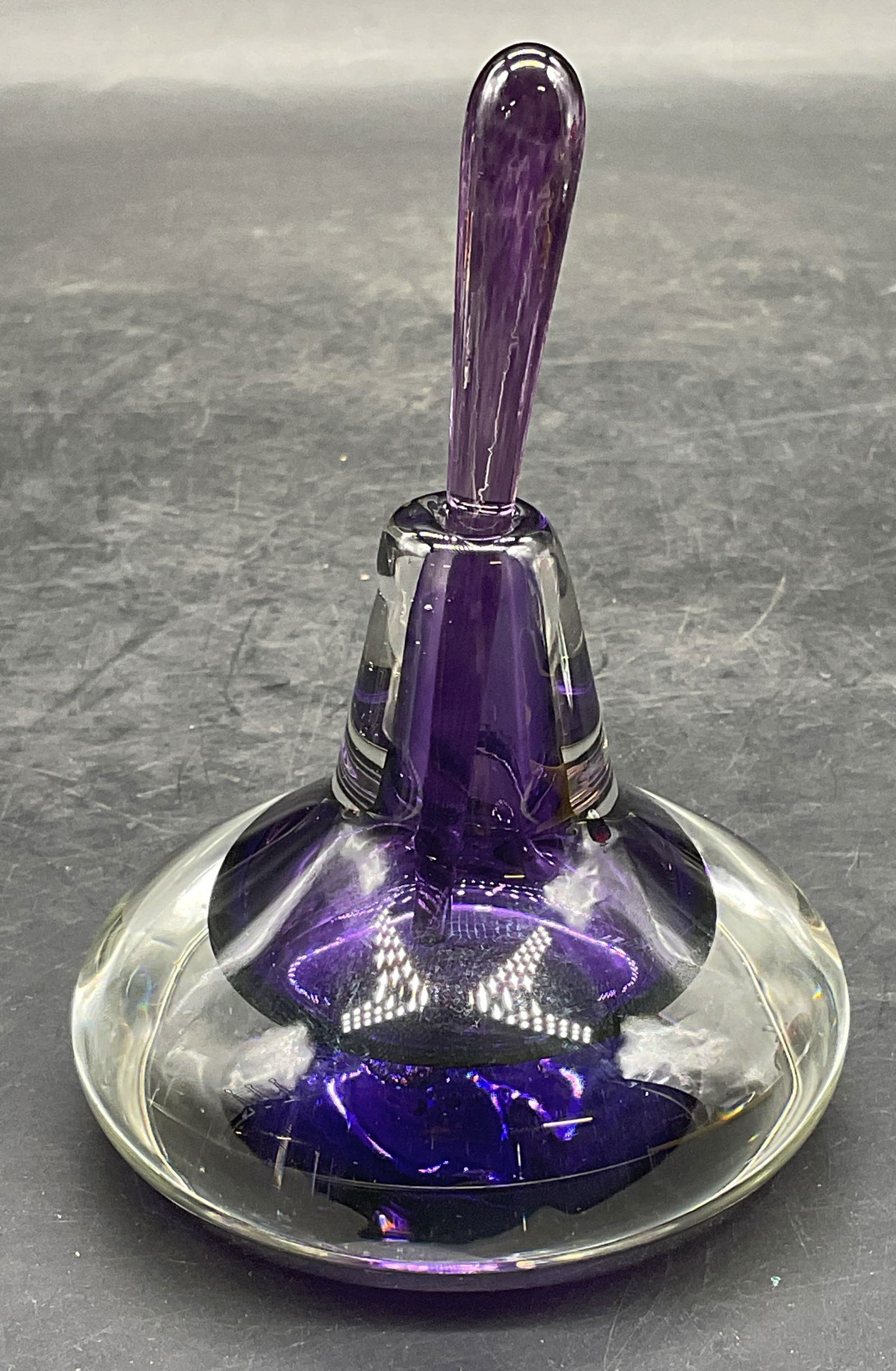 Signed Purple Clear Bulb Art Glass Perfume Bottle (1 of 6)