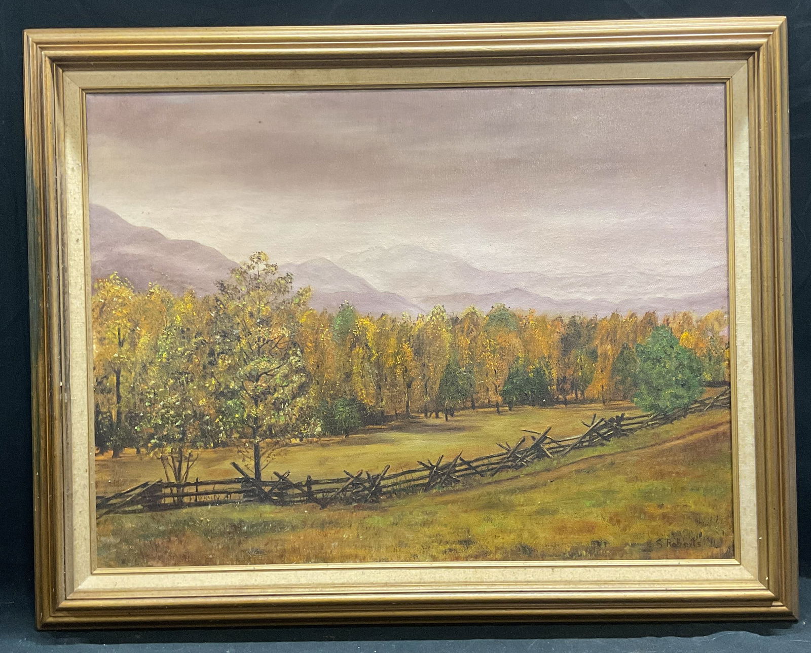 Signed S Roberts Autumn Landscape Oil Painting 28i (1 of 6)