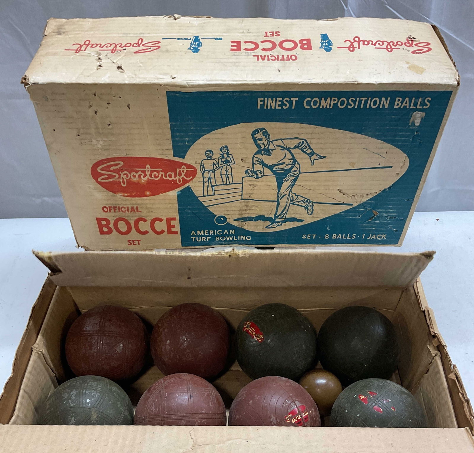 9 Vtg Sportcraft AmericanTurf Bocce Balls Bx Italy (1 of 13)