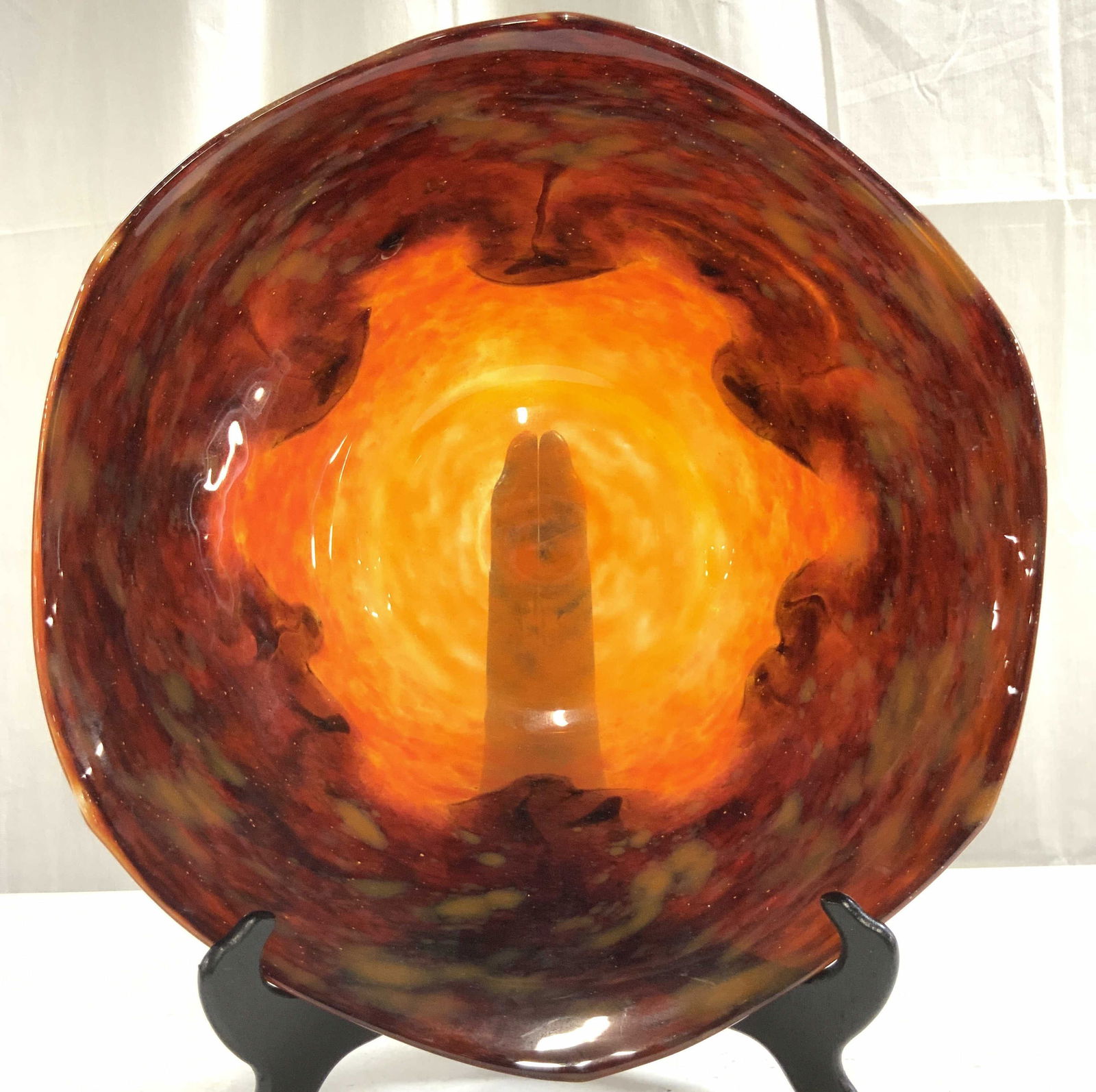 SCHNEIDER FRANCE Art Deco Art Glass Serv Dish (1 of 8)