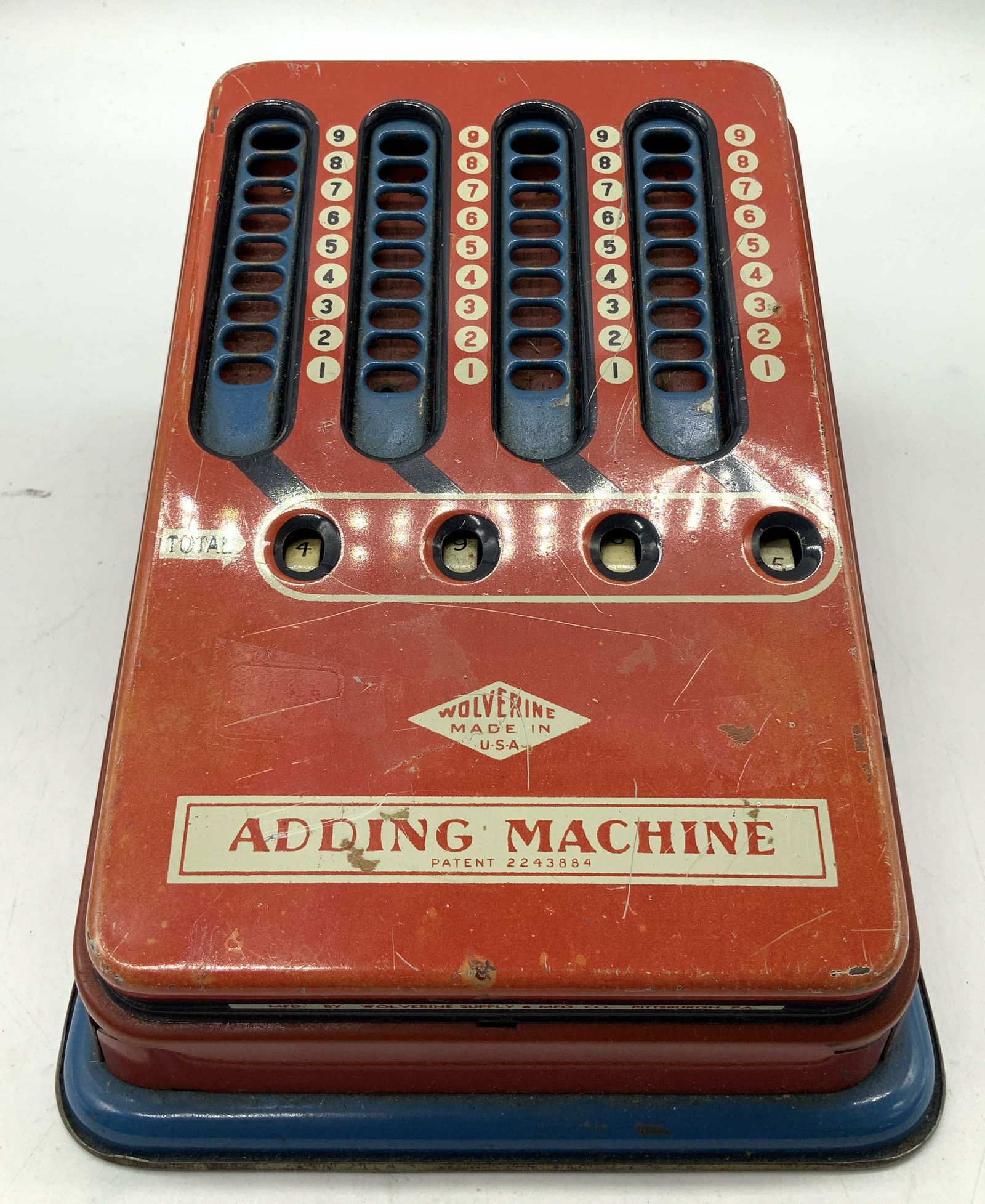Vntg Wolverine Mechanical Tin Adding Machine USA (1 of 7)