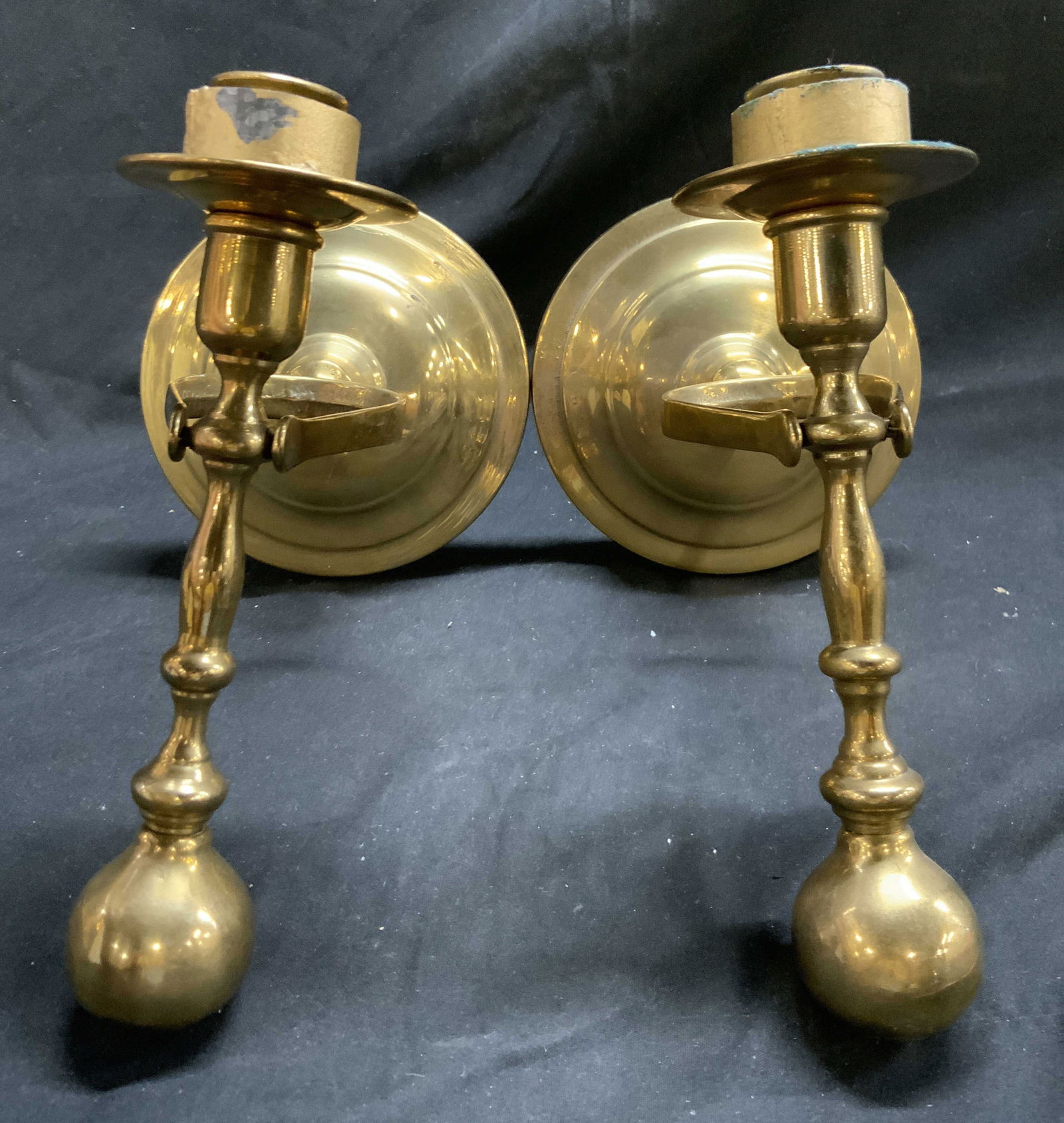 Pr Vintage Brass Swinging Wall Sconces (1 of 8)