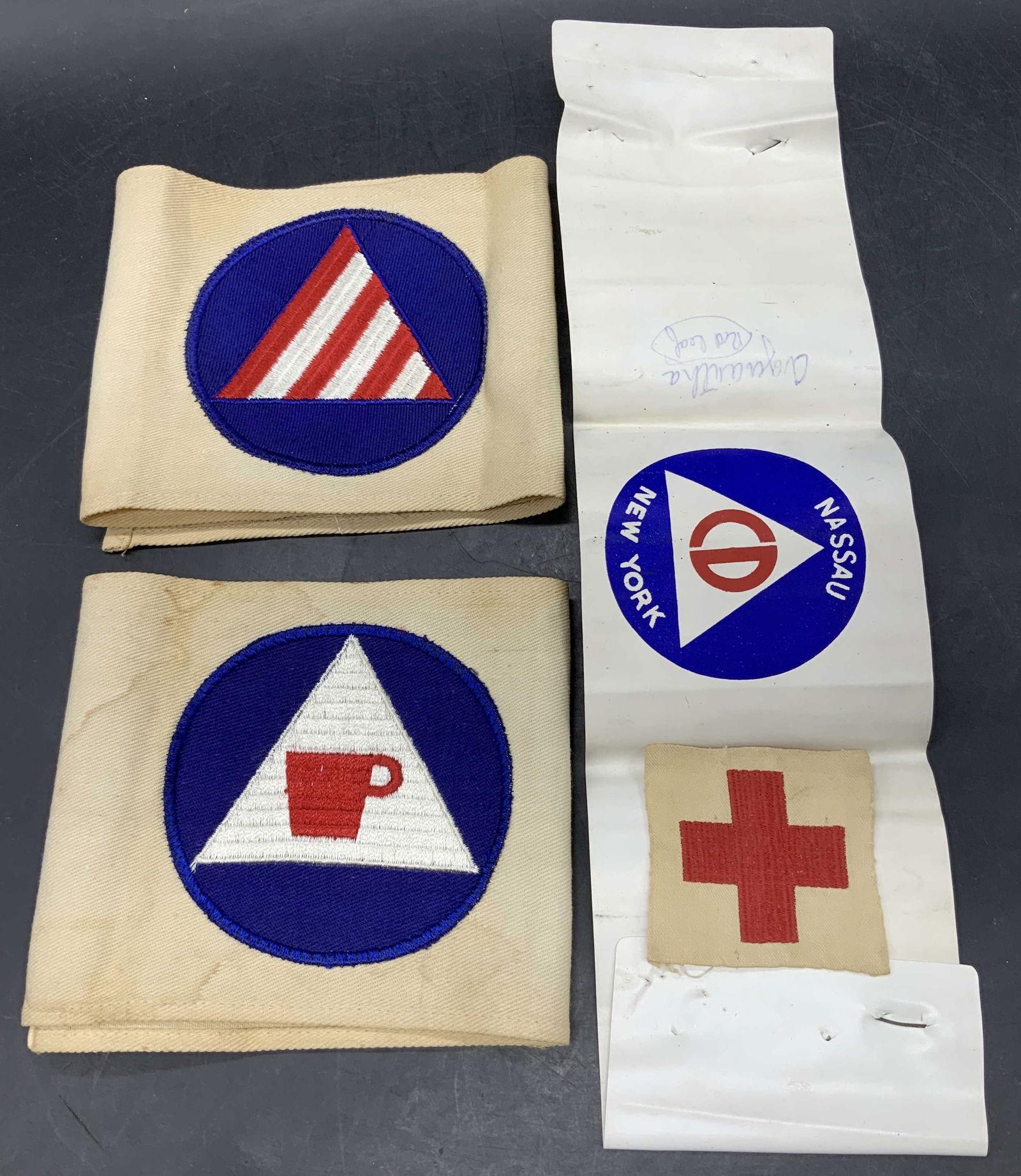 Lot 4 WWII U.S. Civil Defense Air Raid Armbands (1 of 9)