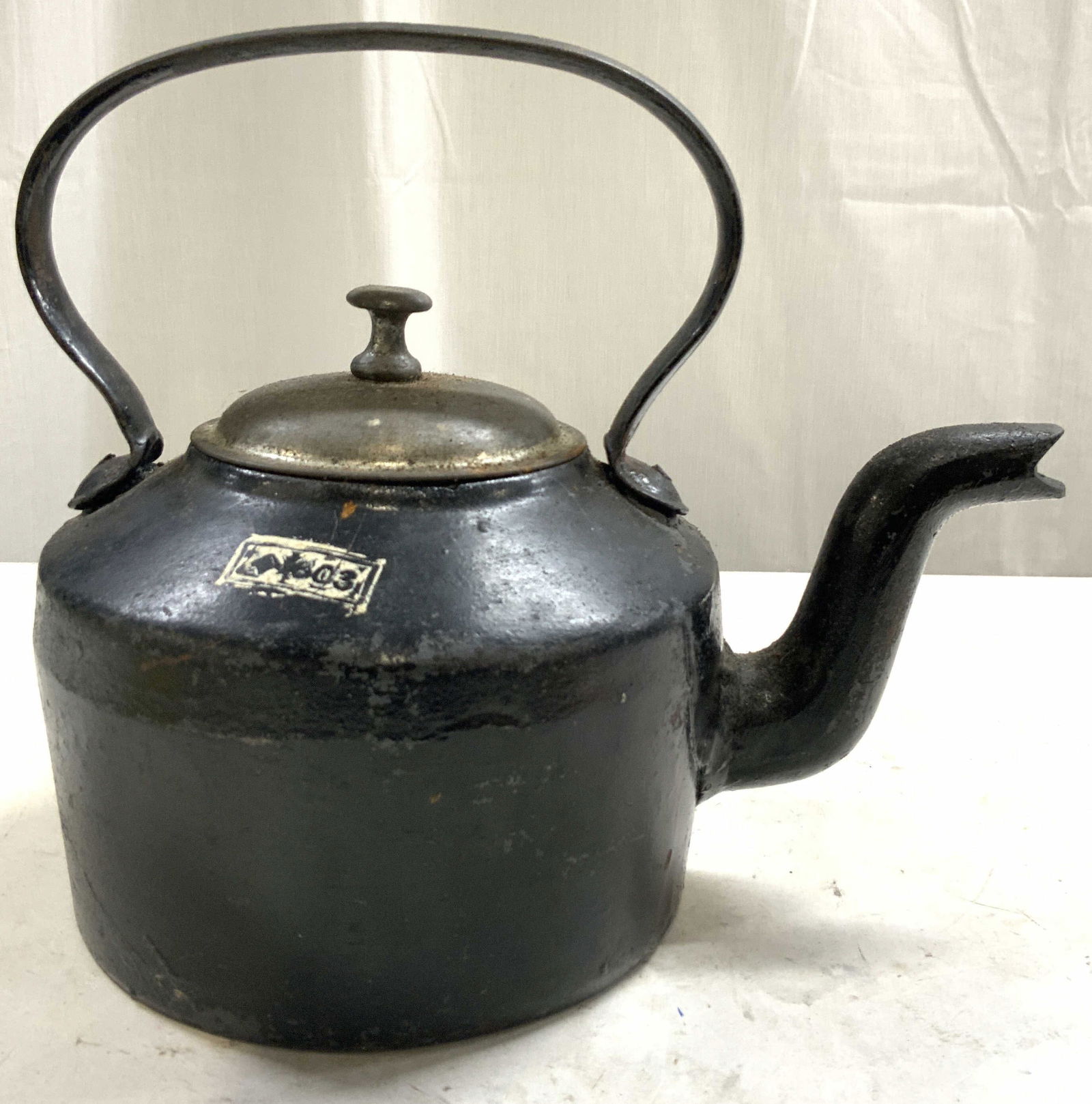 J&J SIDDONS Antq WWII Cast Iron Tea Kettle W Lid (1 of 10)