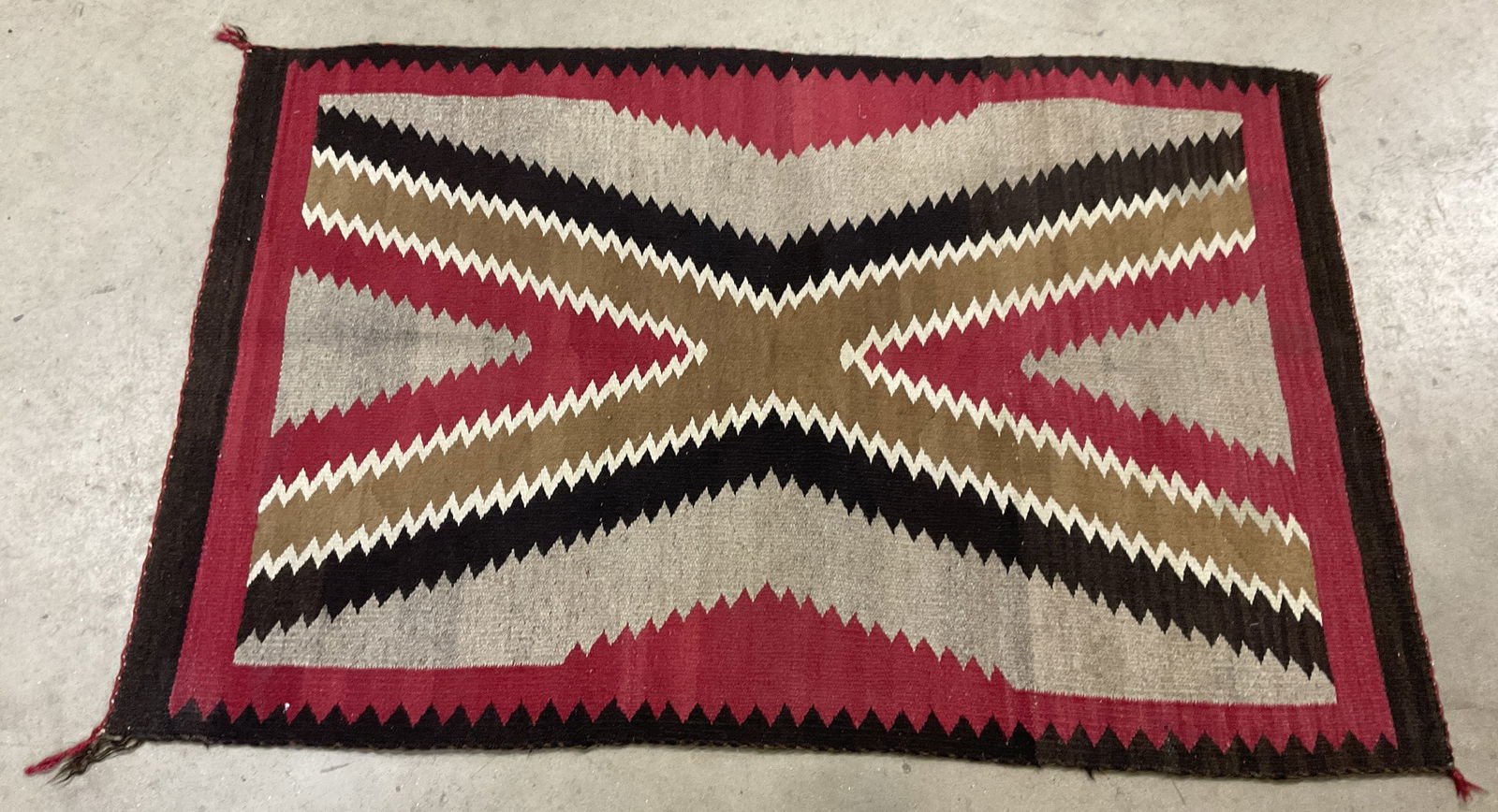 Vtg Handmade Native American Geometric Pattern Rug (1 of 8)