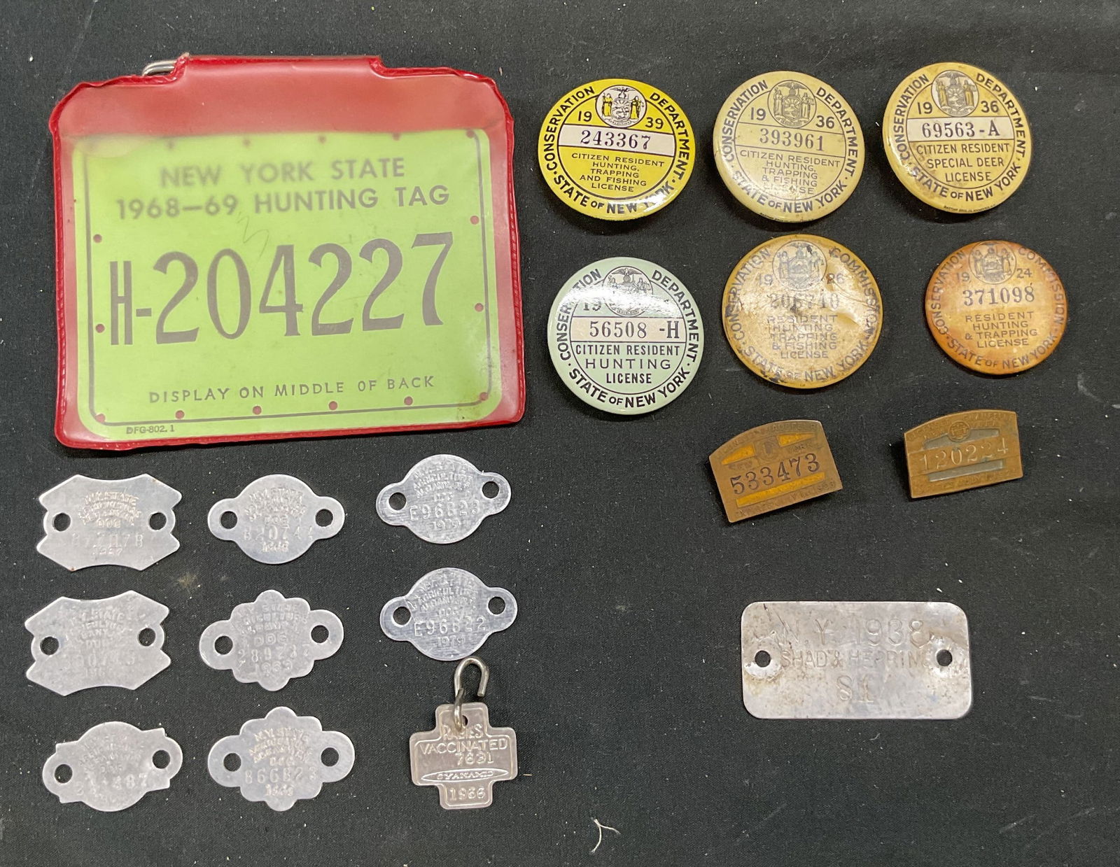 19 1920s/70s NY Hunting Licenses, Dog Tags + (1 of 7)