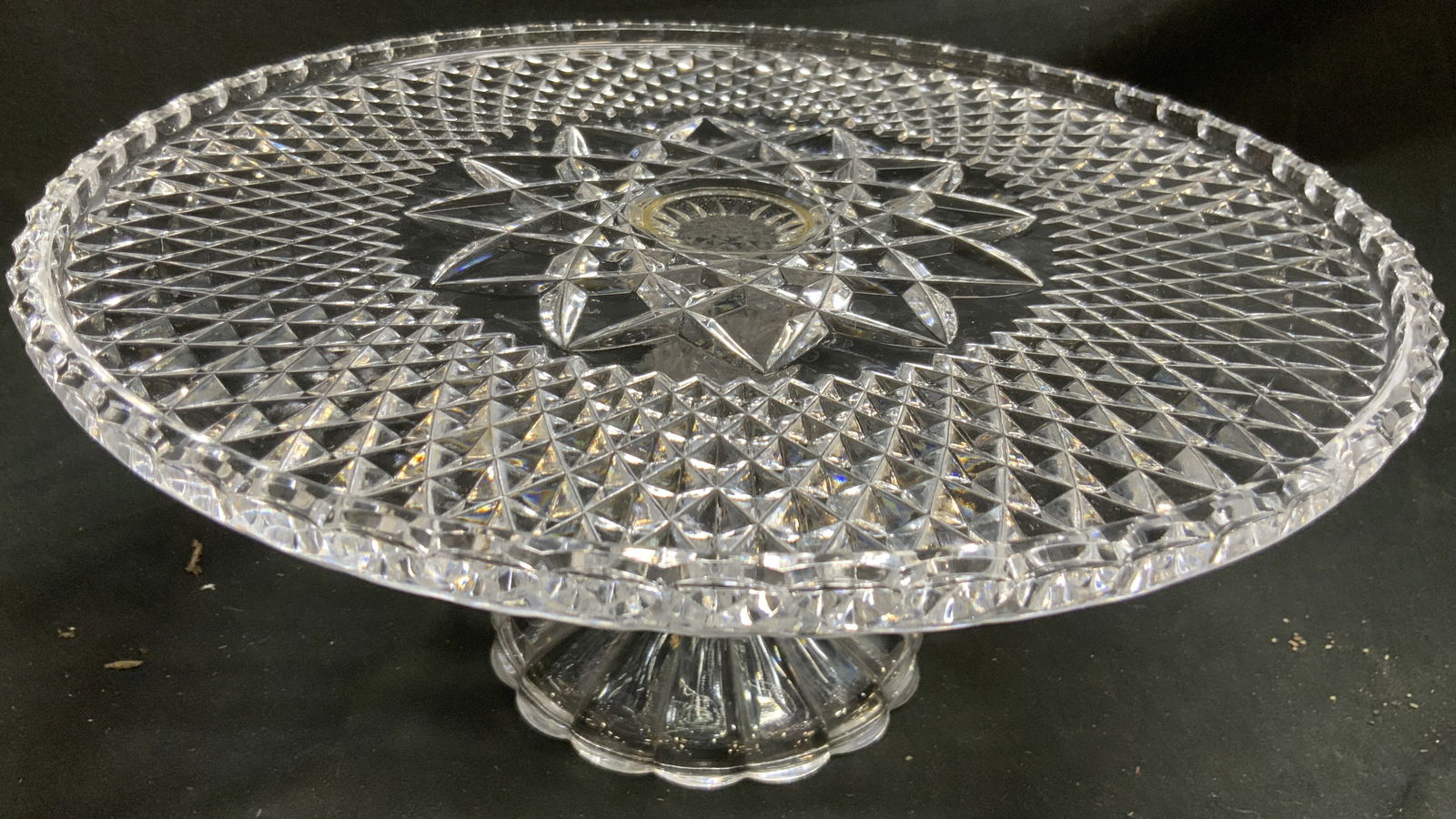 Vintage Crystal Pedestaled Cake Stand (1 of 8)