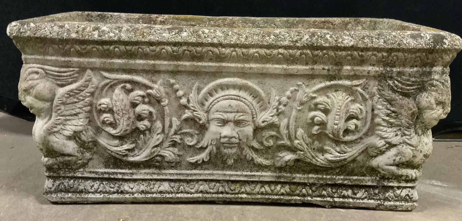 Vtg Victorian Cement Planter, Griffins & Face 21in (1 of 8)