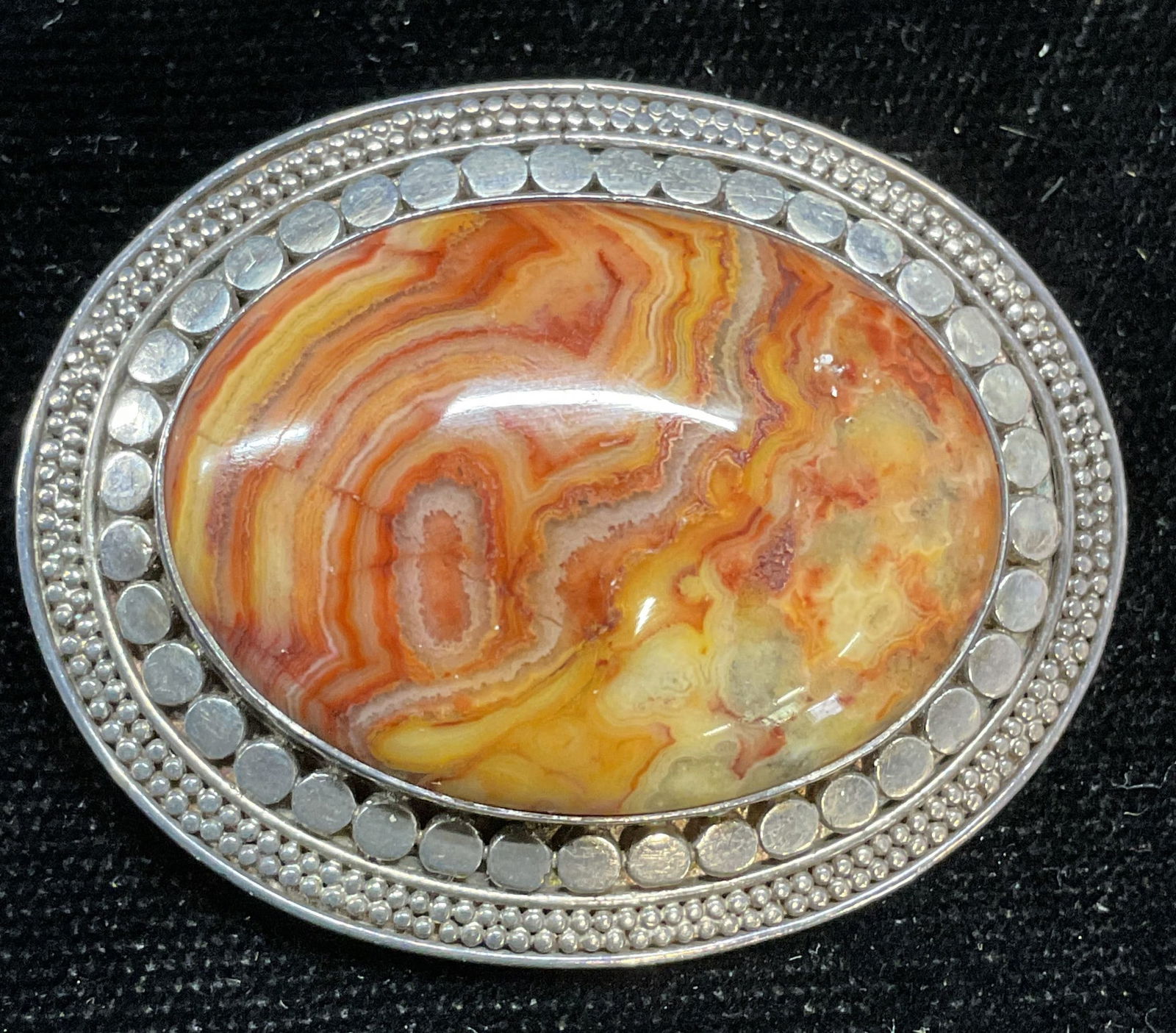 Sajen Sterling Silver Agate Brooch Pendant (1 of 6)