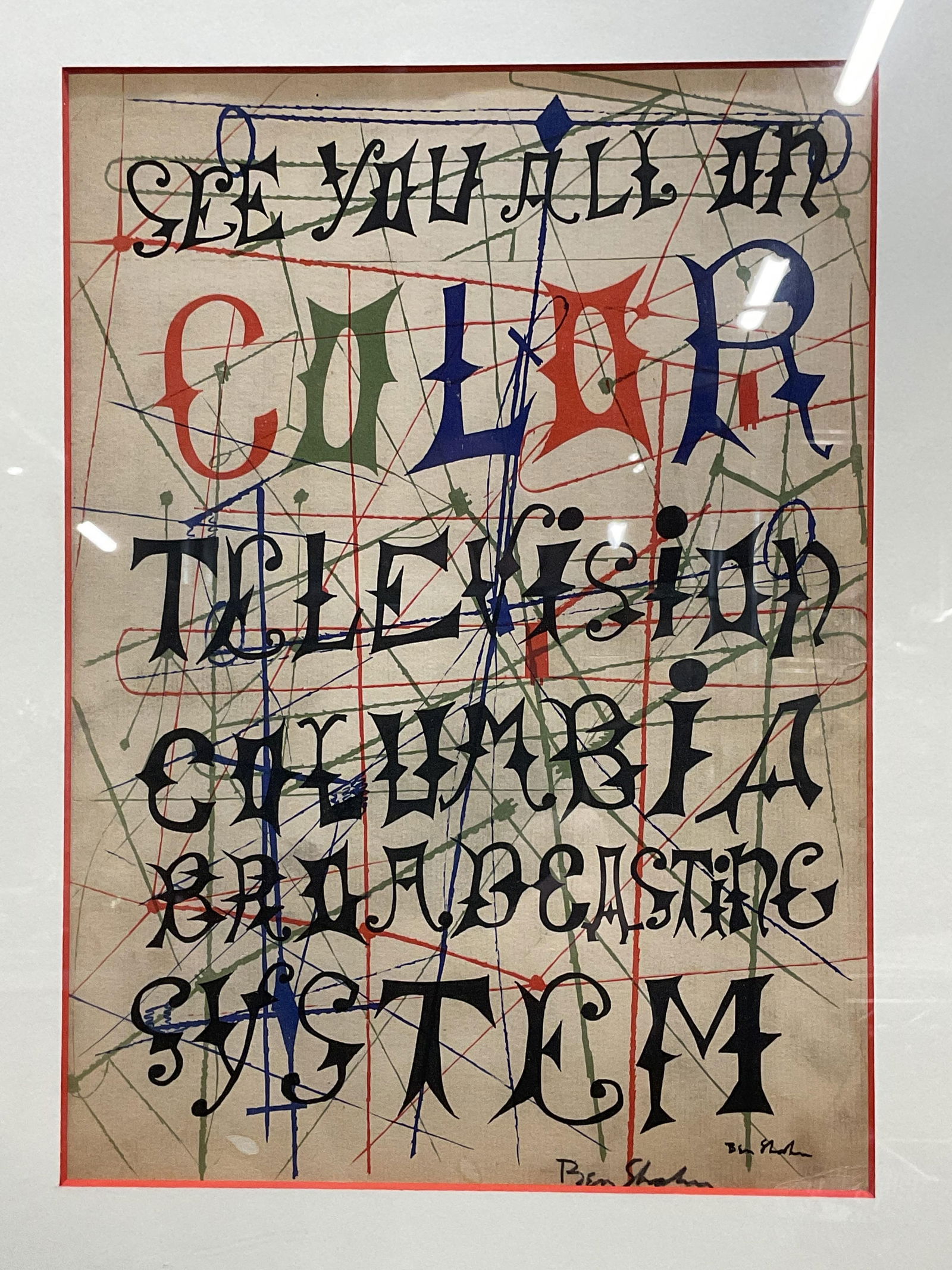 Signed Ben Shahn CBS Television Litho 1951 (1 of 6)