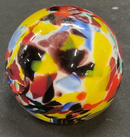 Art Glass Multicolor Swirl Paperweight