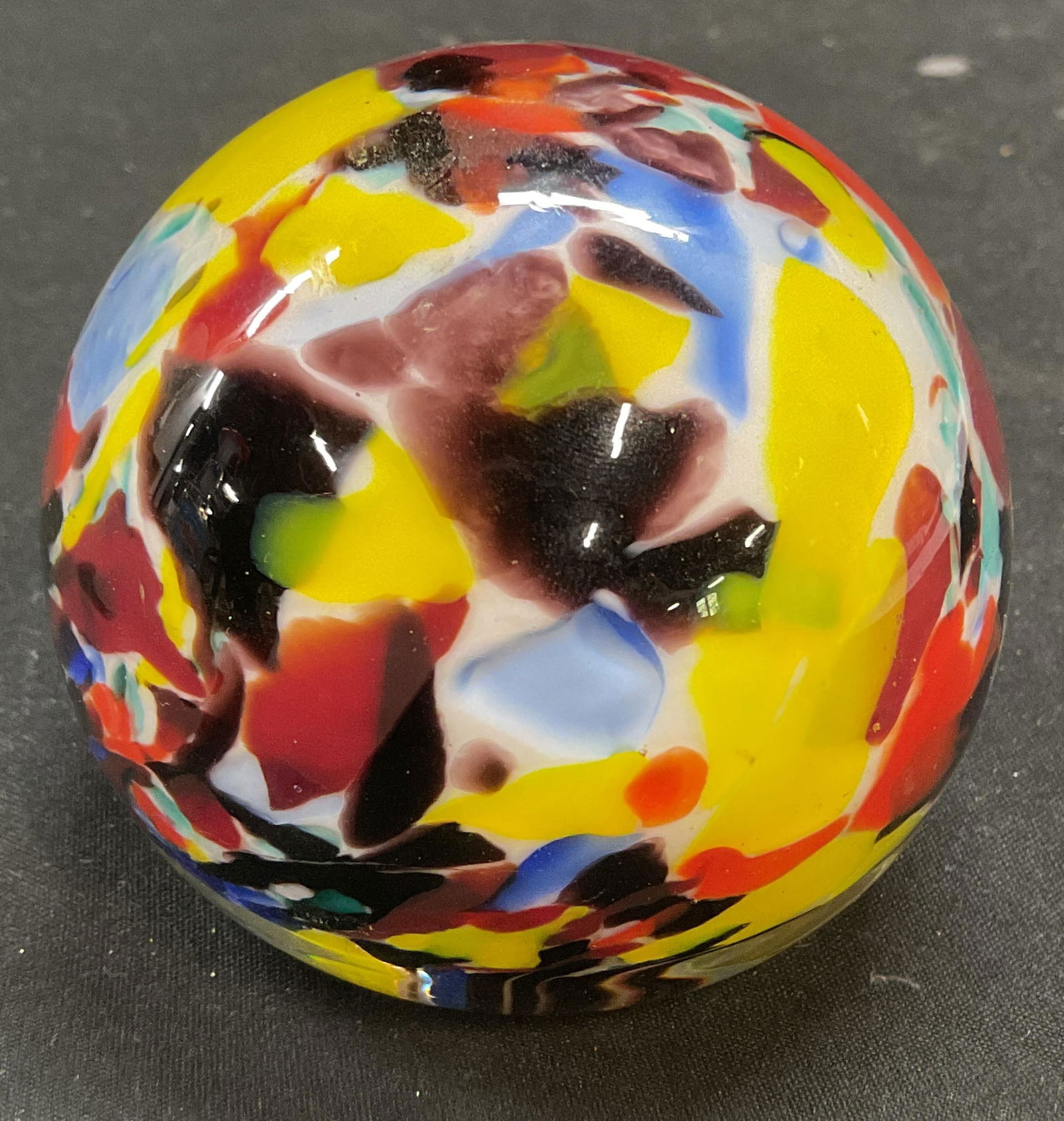 Art Glass Multicolor Swirl Paperweight (1 of 6)