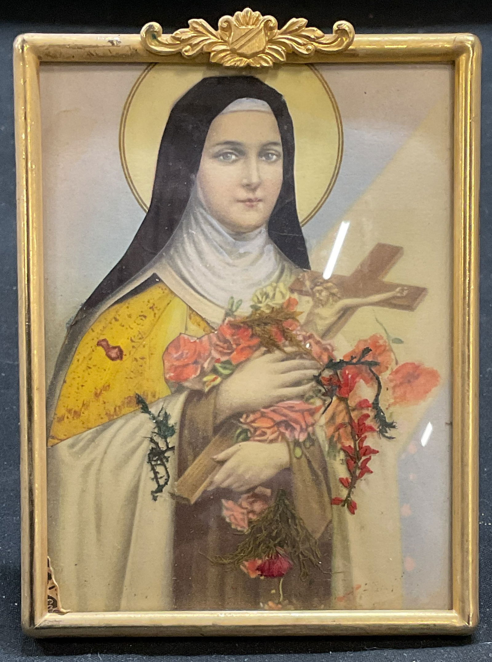 Framed Saint Therese Flower Collage Portrait (1 of 6)