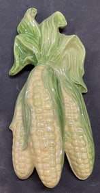 MCM Art Pottery Iridescent Glaze Corn Wall Plaque