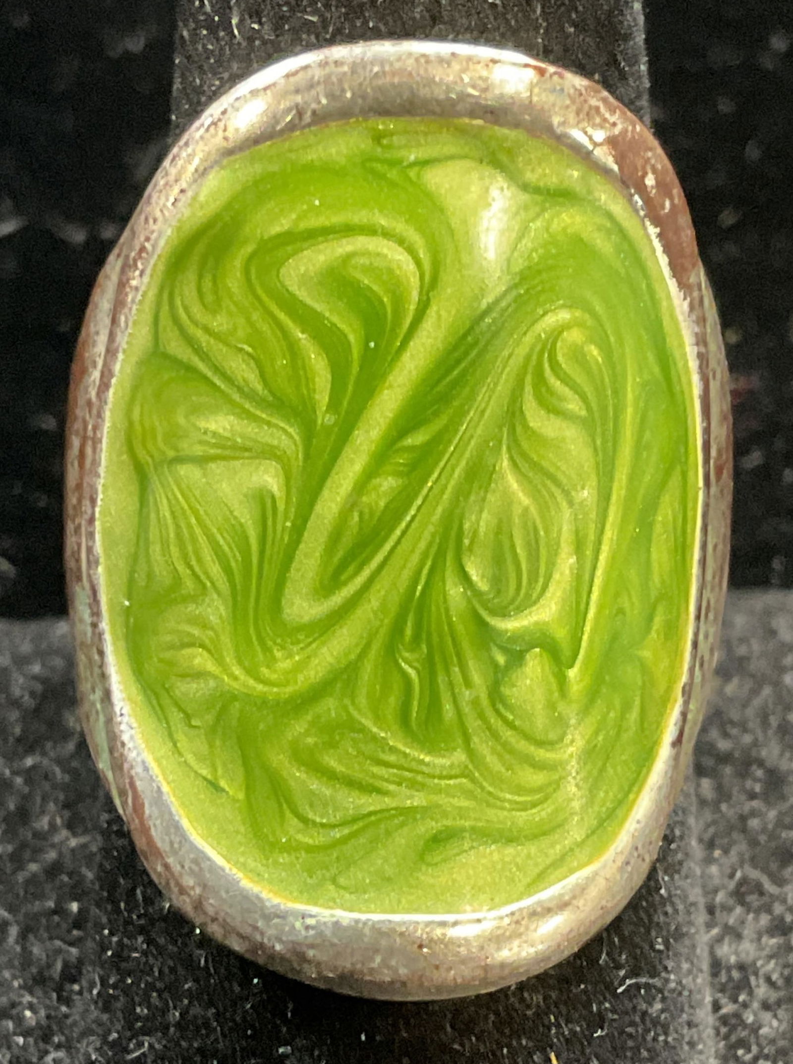 Vintage Green Enamel Statement Ring (1 of 6)