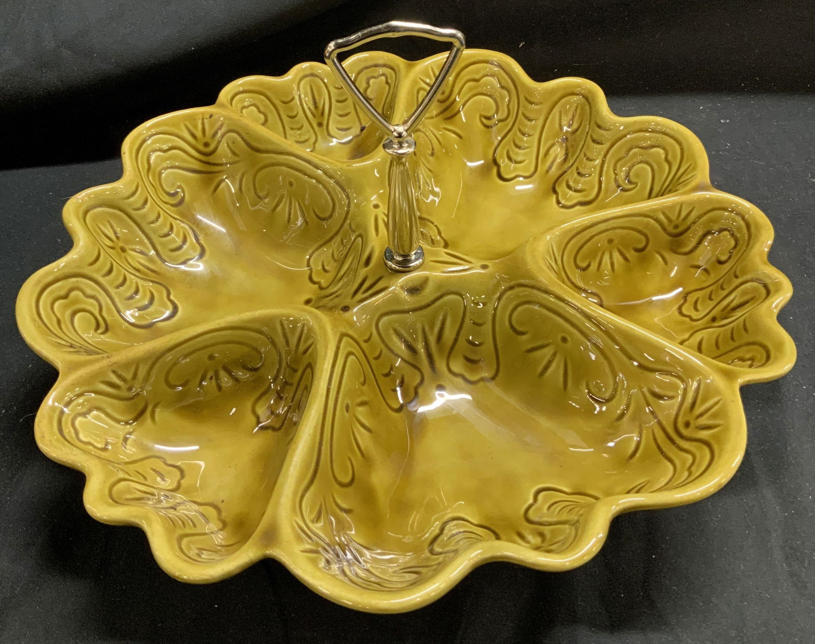 Maddux of California Mustard Divided Serving Dish (1 of 6)