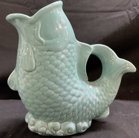 NANTUCKET HOME Fish Gluggle Ceramic Jug