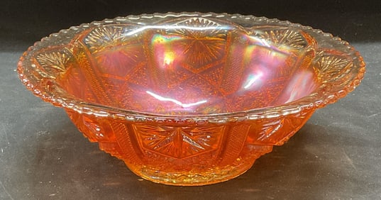 Vintage Marigold Iridescent Art Glass Bowl