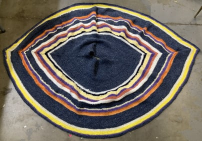 Vntg Crocheted Multi Toned Christmas Tree Skirt
