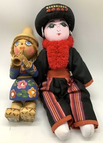 Lot 2 Wooden Pied Piper & Thai Tribe Doll RUSSIA+