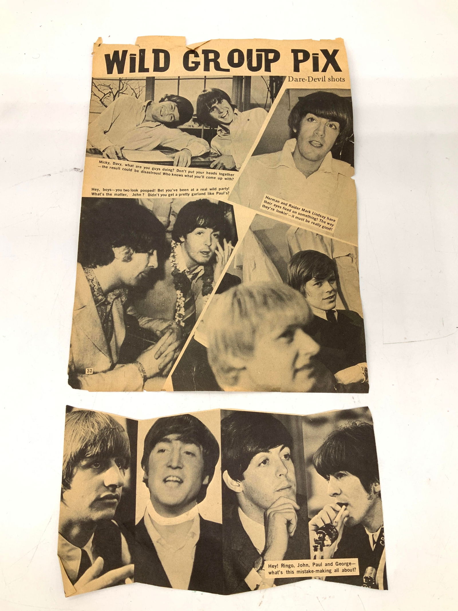 Lot 2 Vntg The Beatles Dare Devil Shots Ephemera (1 of 6)