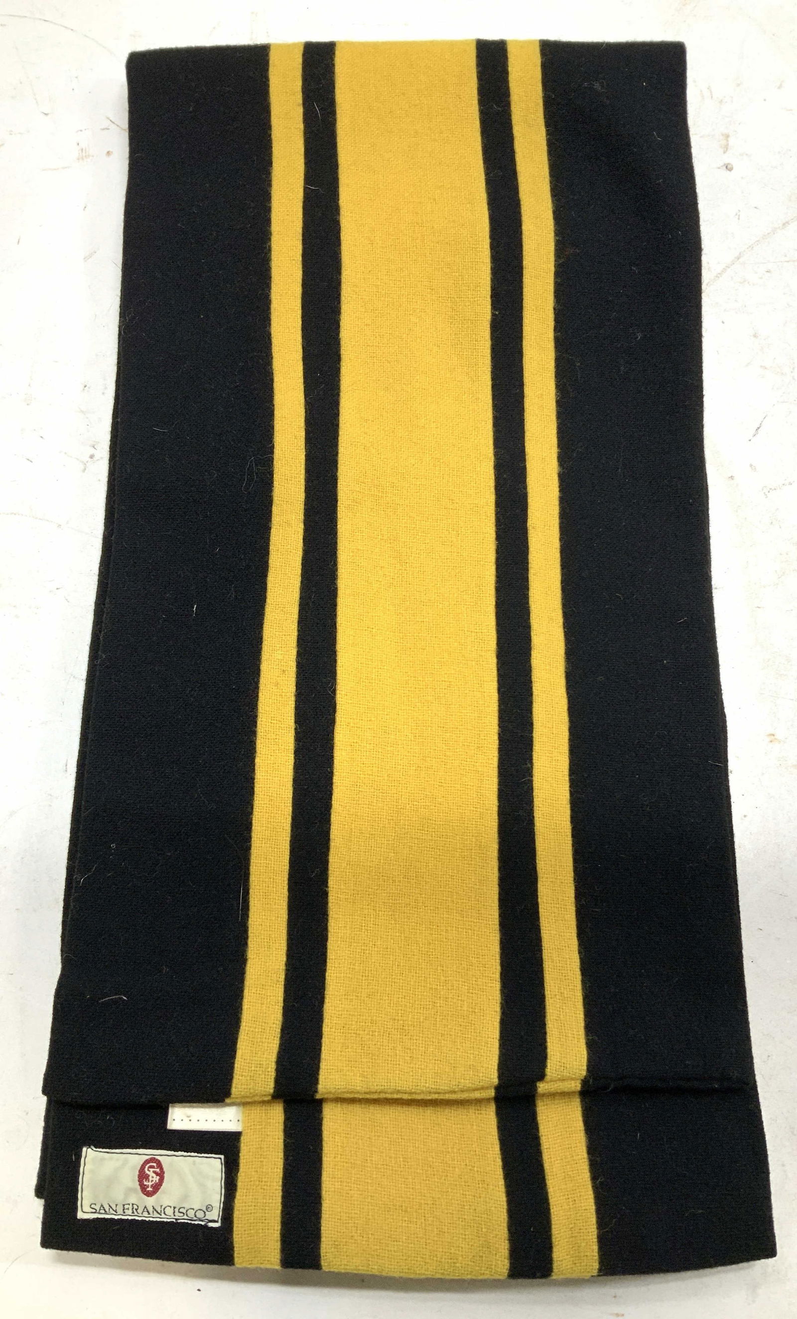 San Francisco Yellow Striped Wool Scarf ENGLAND (1 of 6)