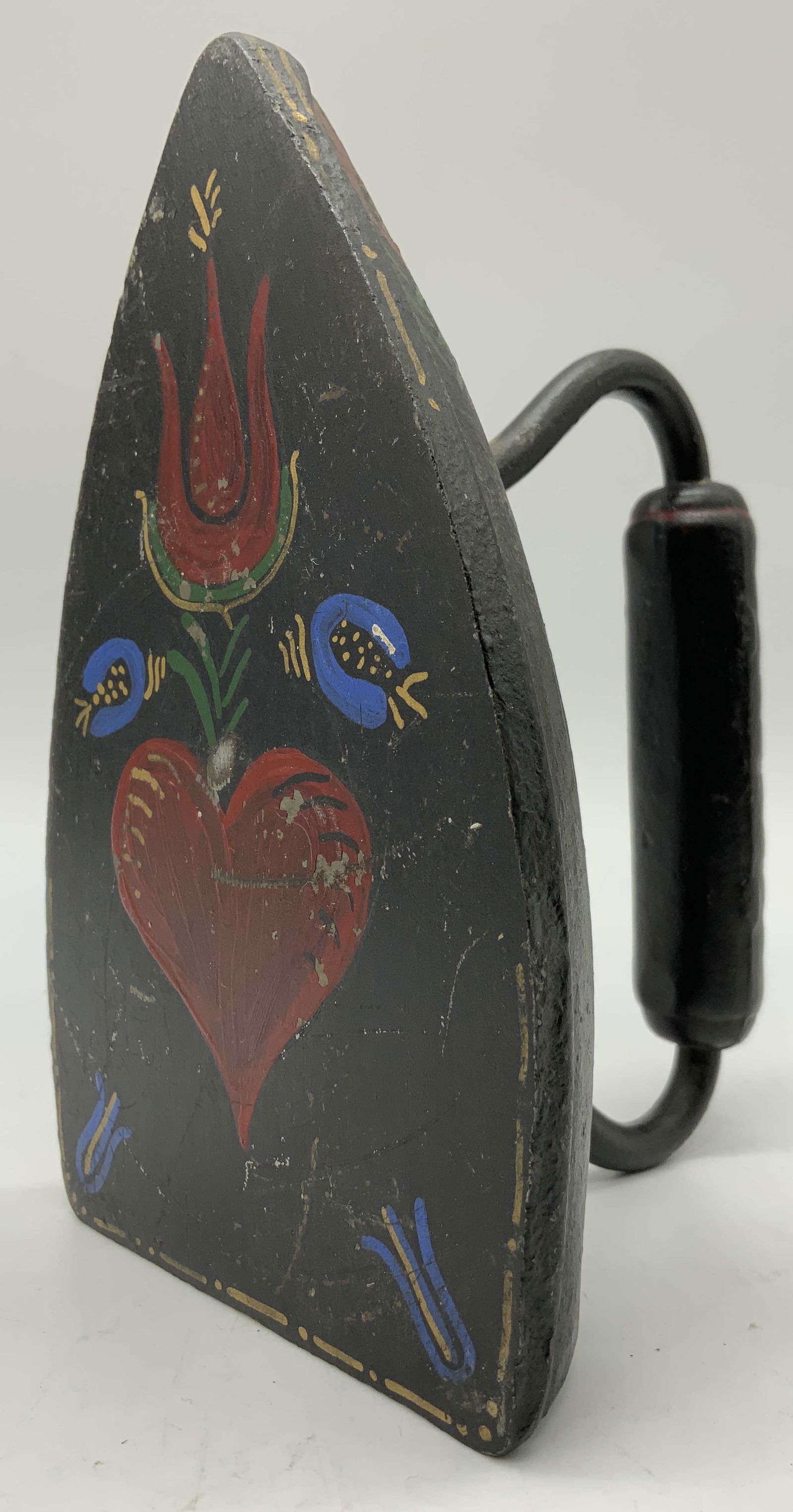 Antq Folk Art Hand Painted Sad Cast Iron (1 of 7)