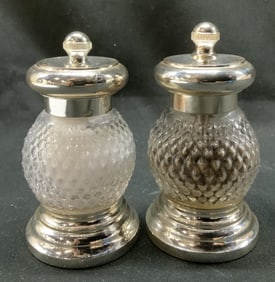 Lot 2 SIGNED A.J. Silver Toned S&P Shakers ITALY