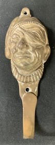 Vntg Brass Nautical Captains Head Wall Hook