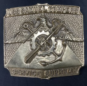 USS Samuel Compers Service Supreme Brass Plaque