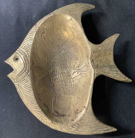Vintage Angel Fish Brass Ashtray