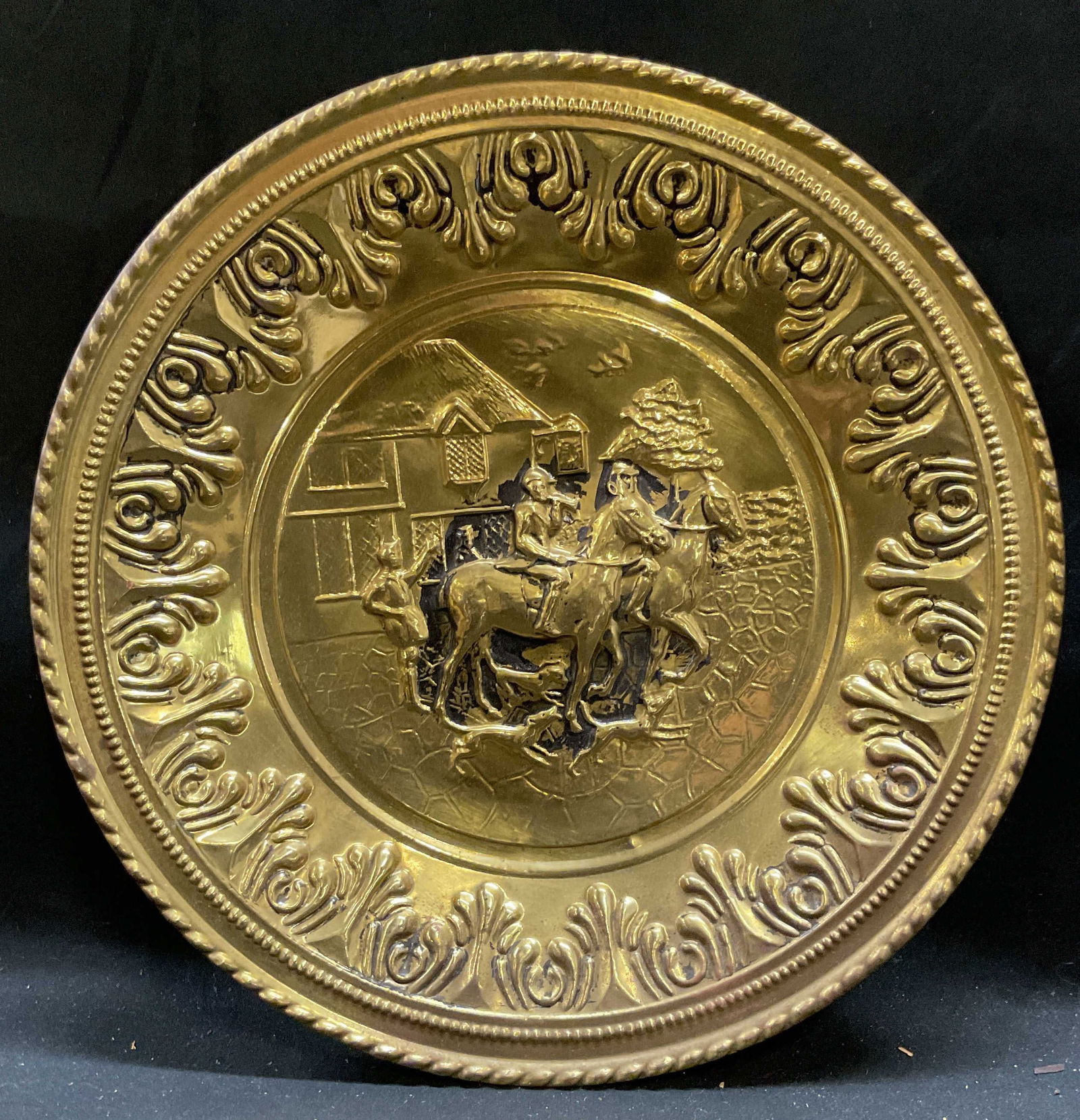 Brass Relief Equestrian Wall Plaque England (1 of 6)