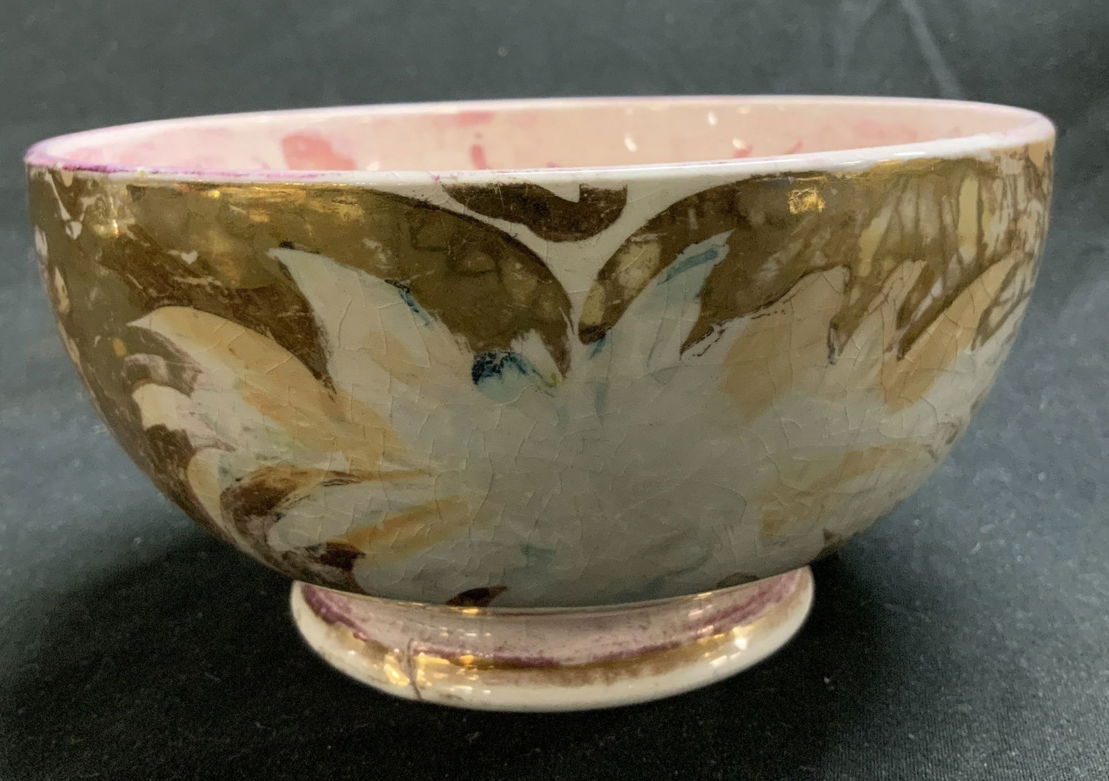 Homer Laughlin Abstract Metallic Ceramic Bowl USA (1 of 6)