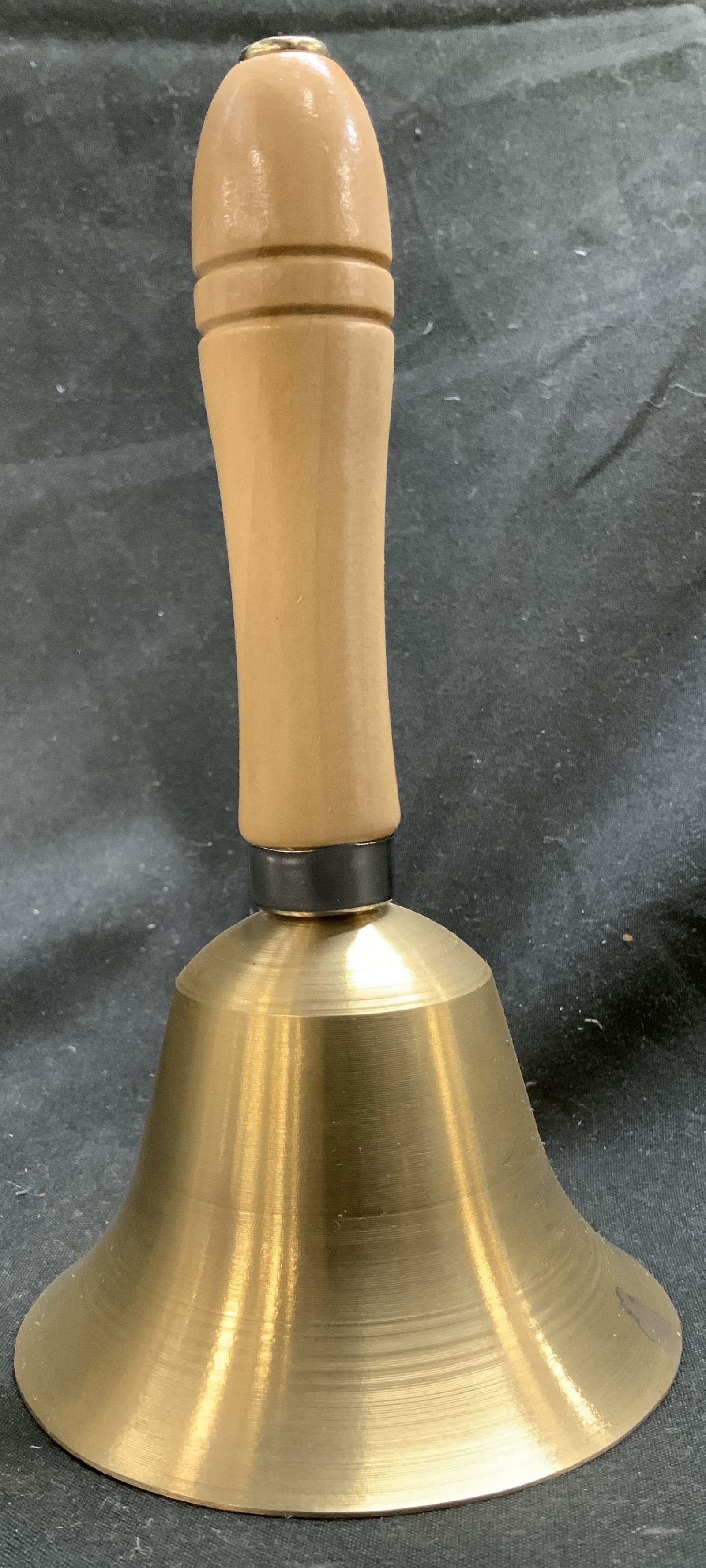 Vntg Solid Brass Wood Handle Hand Bell (1 of 6)