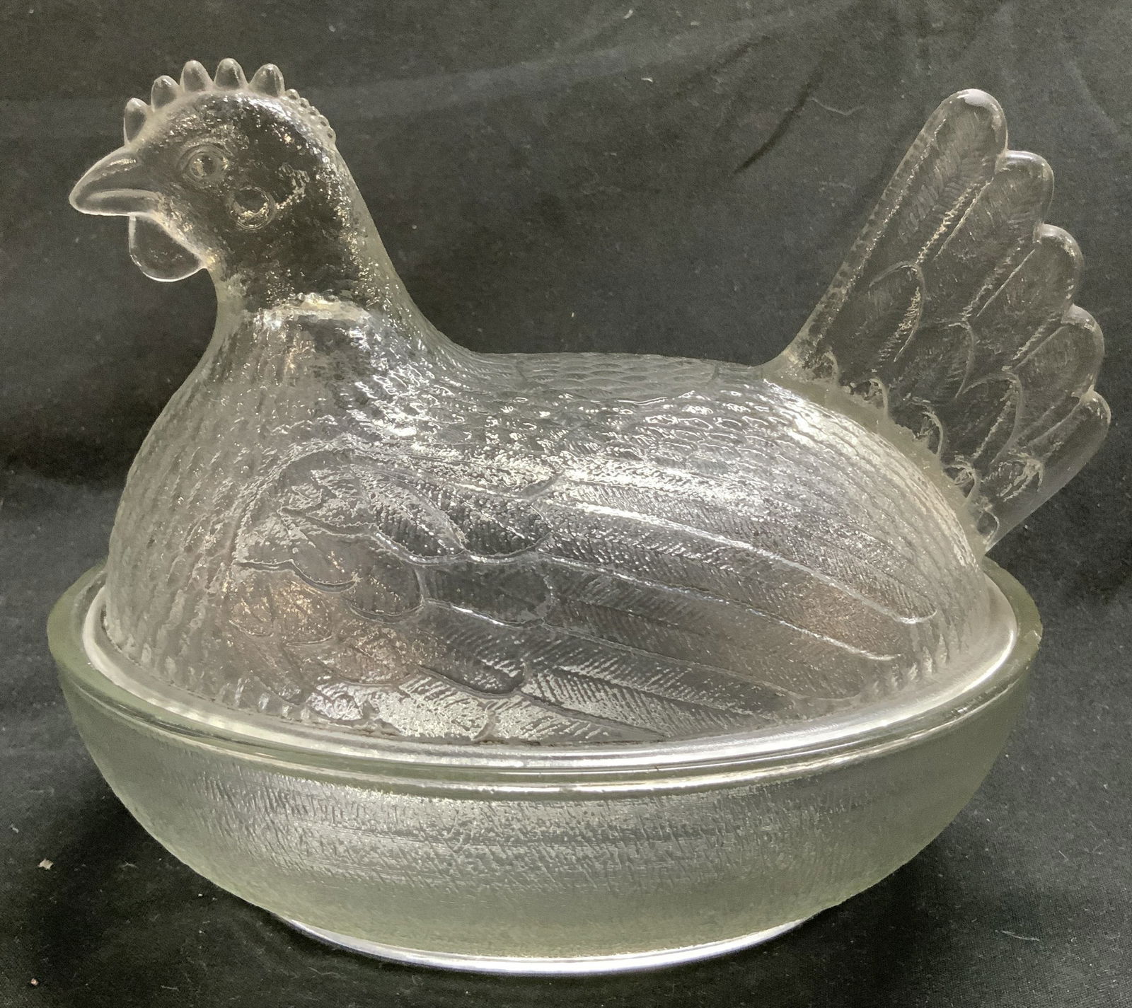Vintage Glass Clear Hen On Nest Covered Dish (1 of 8)