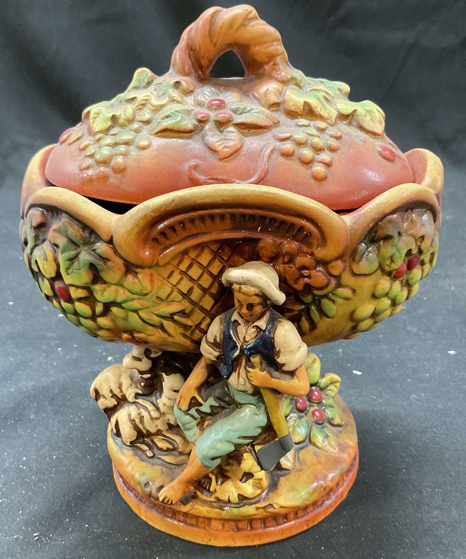 Vtg Tilso Ceramic Pedestal Covered Compote Japan (1 of 8)