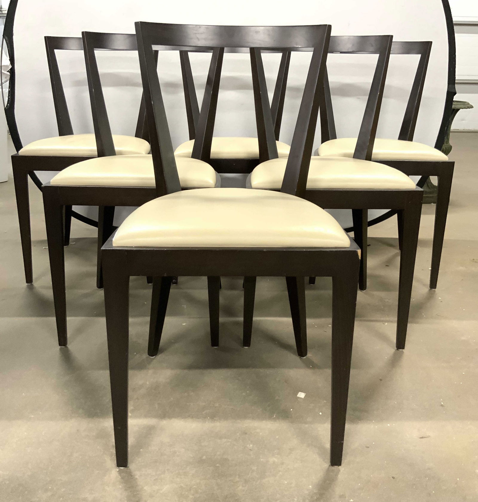 Set 6 MCM Dining Room Chrs W Cream Seats (1 of 12)