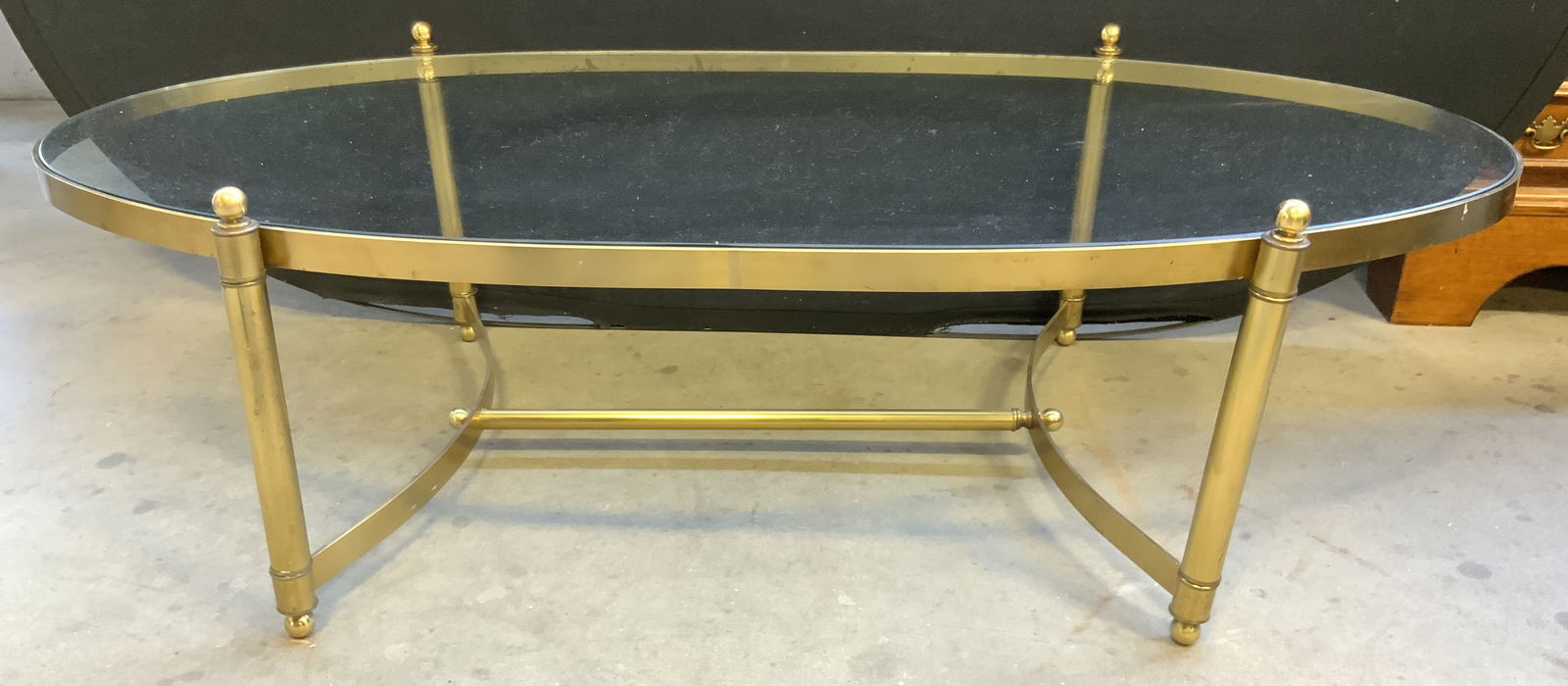 Vintage Glass Top Brass Coffee Table (1 of 8)