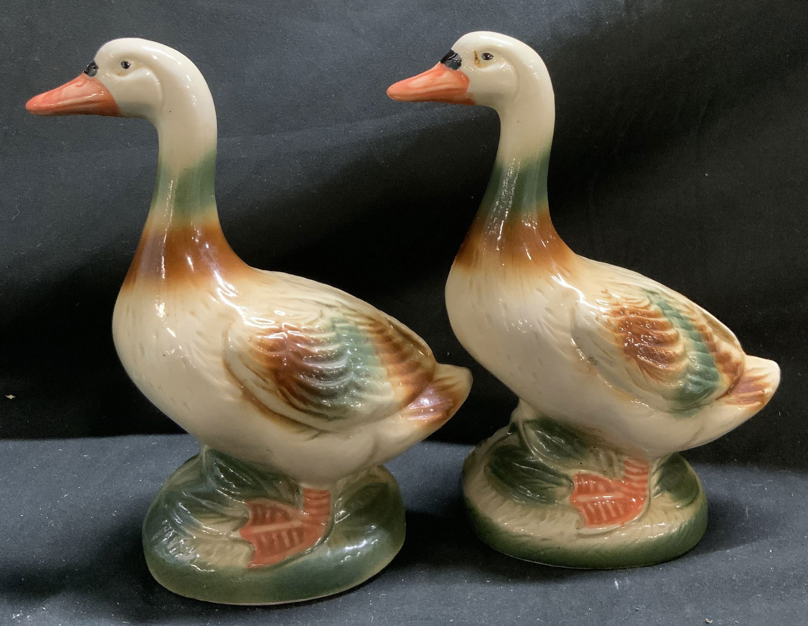Vntg Pair Standing Duck Ceramic Figurines (1 of 7)