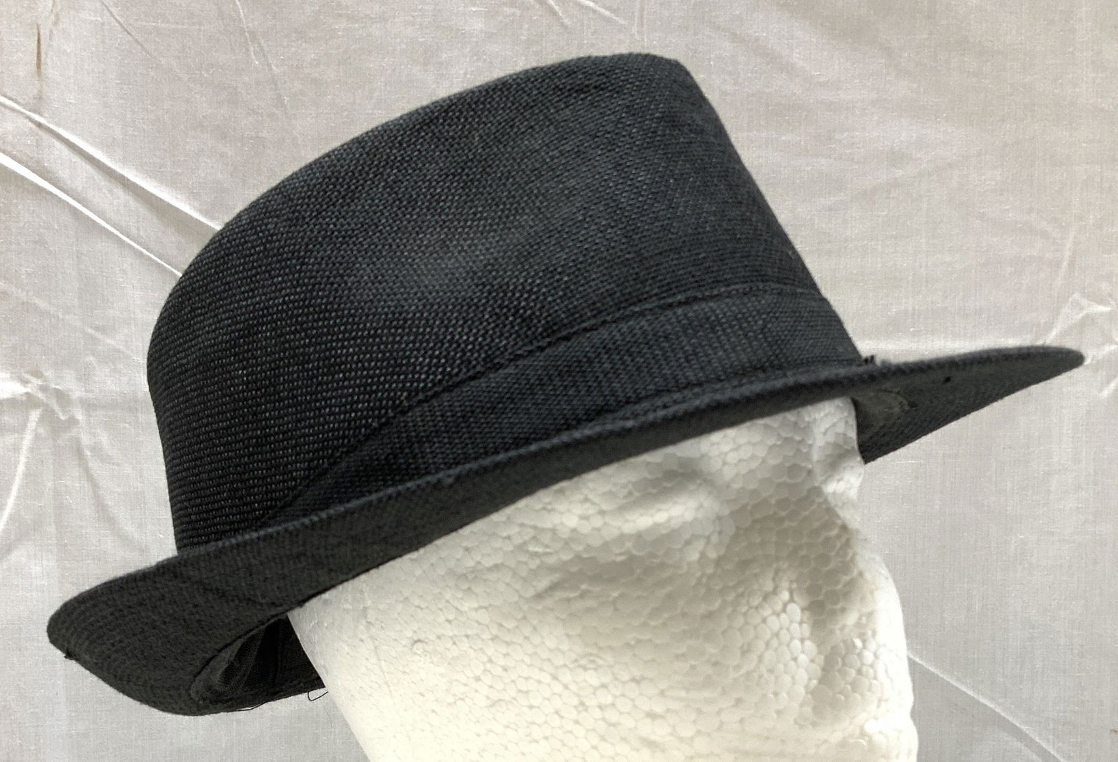 Vintage Black Fedora Canvas Hat (1 of 6)