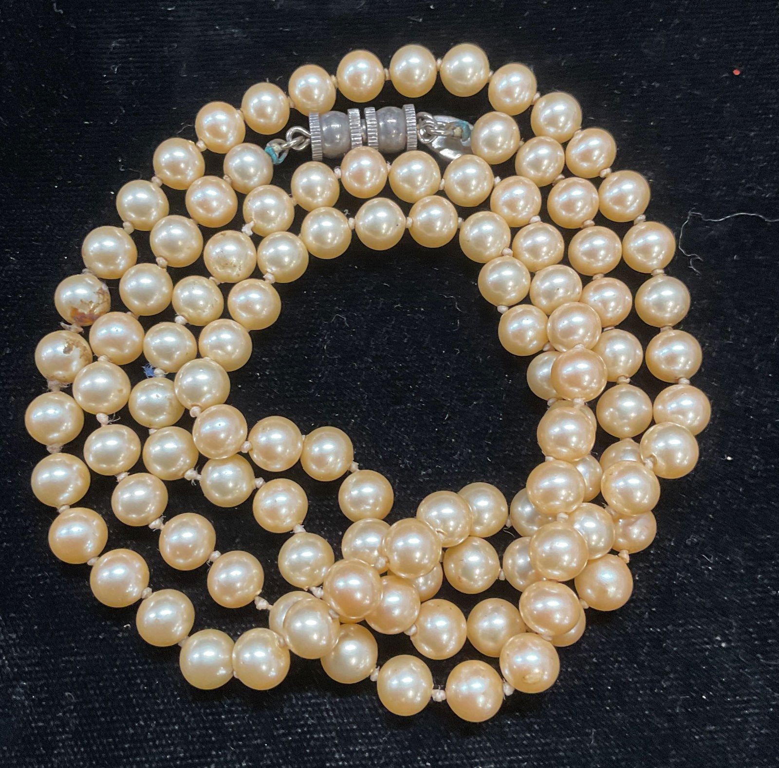 Vtg Les Bernard Faux Pearl Beaded Necklace (1 of 6)