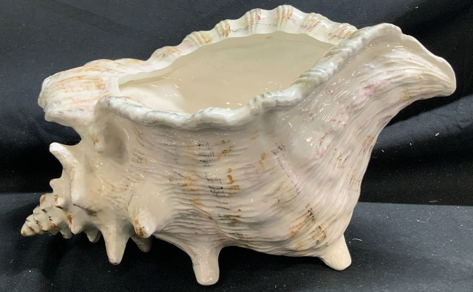 Busy B Ceramic Conch Shell Scalloped Planter USA (1 of 7)