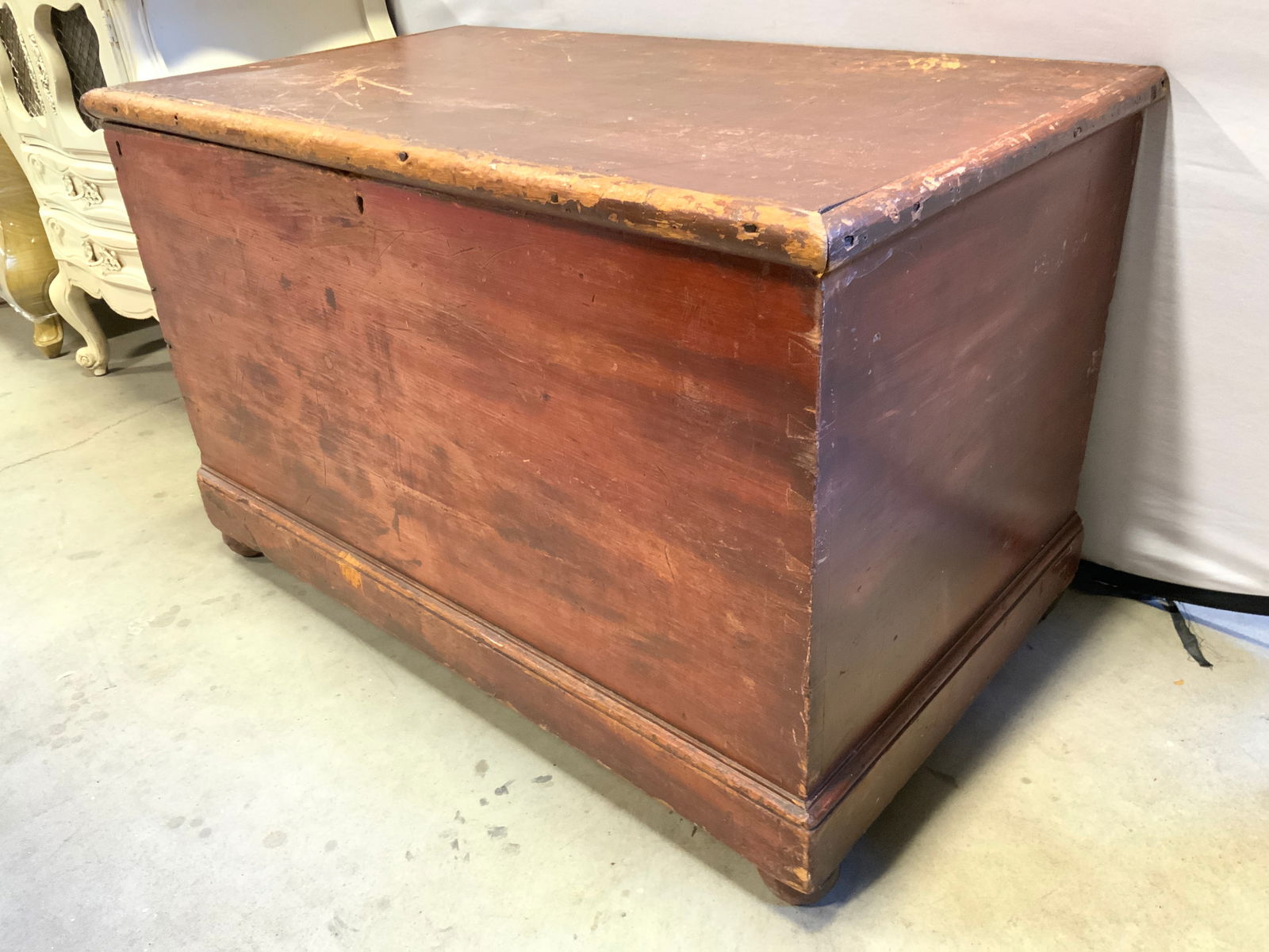 Antique Wooden Chest With Hinged Lid (1 of 8)