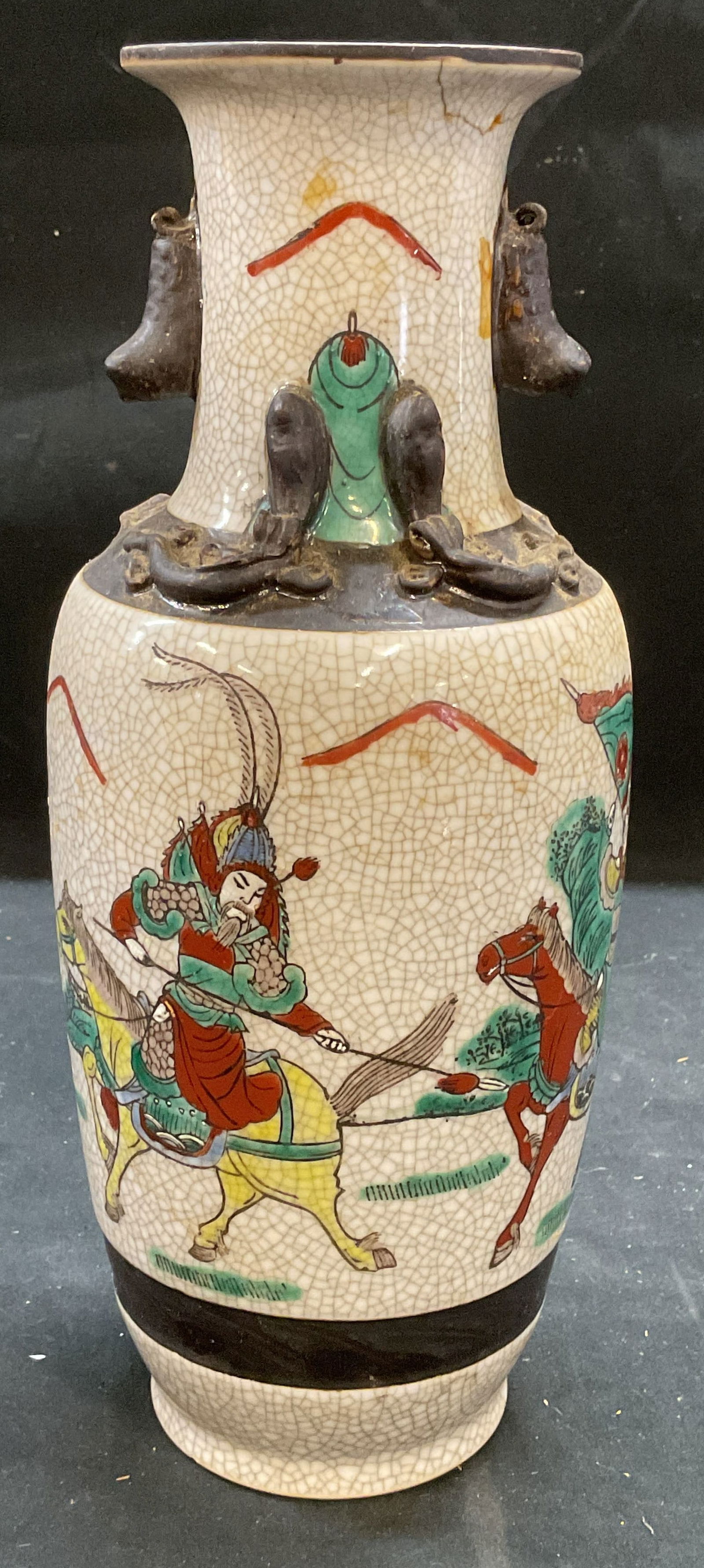 Signed Antq Chinese Porcelain Warrior Vase (1 of 6)