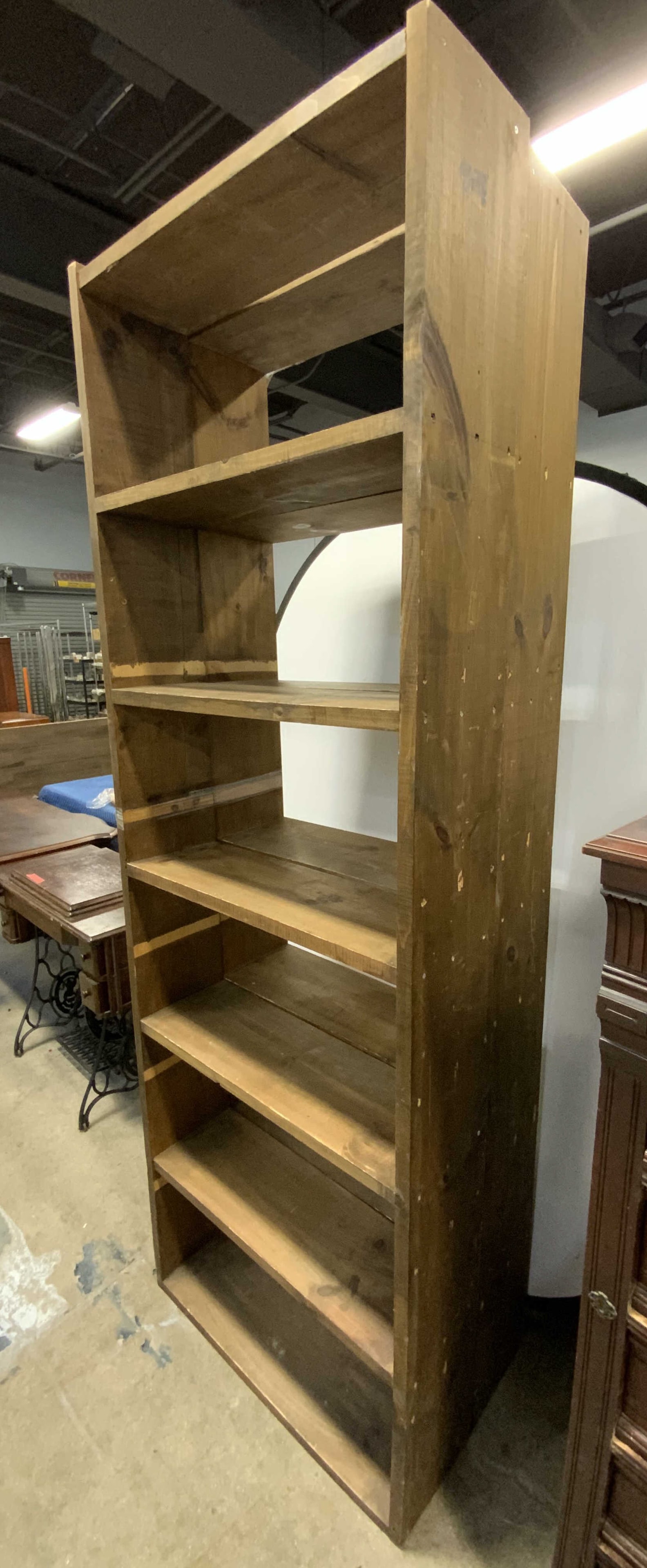 Pair Vintage Wall Mount Wooden Bookshelves (1 of 6)